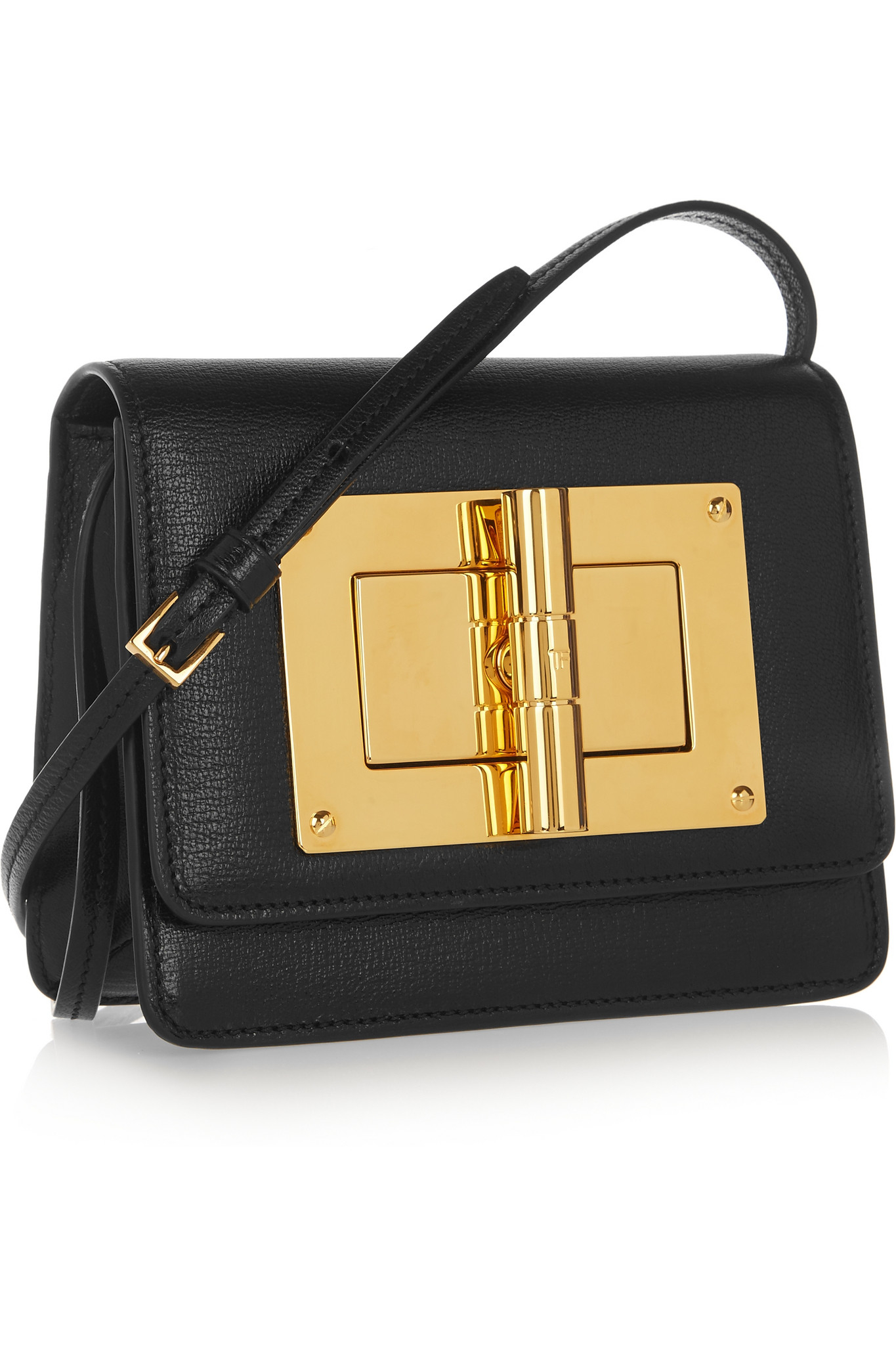 Lyst - Tom Ford Natalia Mini Textured-Leather Shoulder Bag in Black