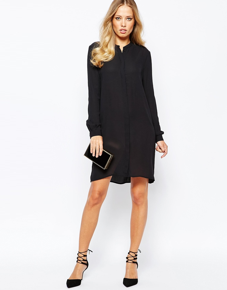 Lyst - Y.A.S Cosi Long Sleeve Shirt Dress in Black