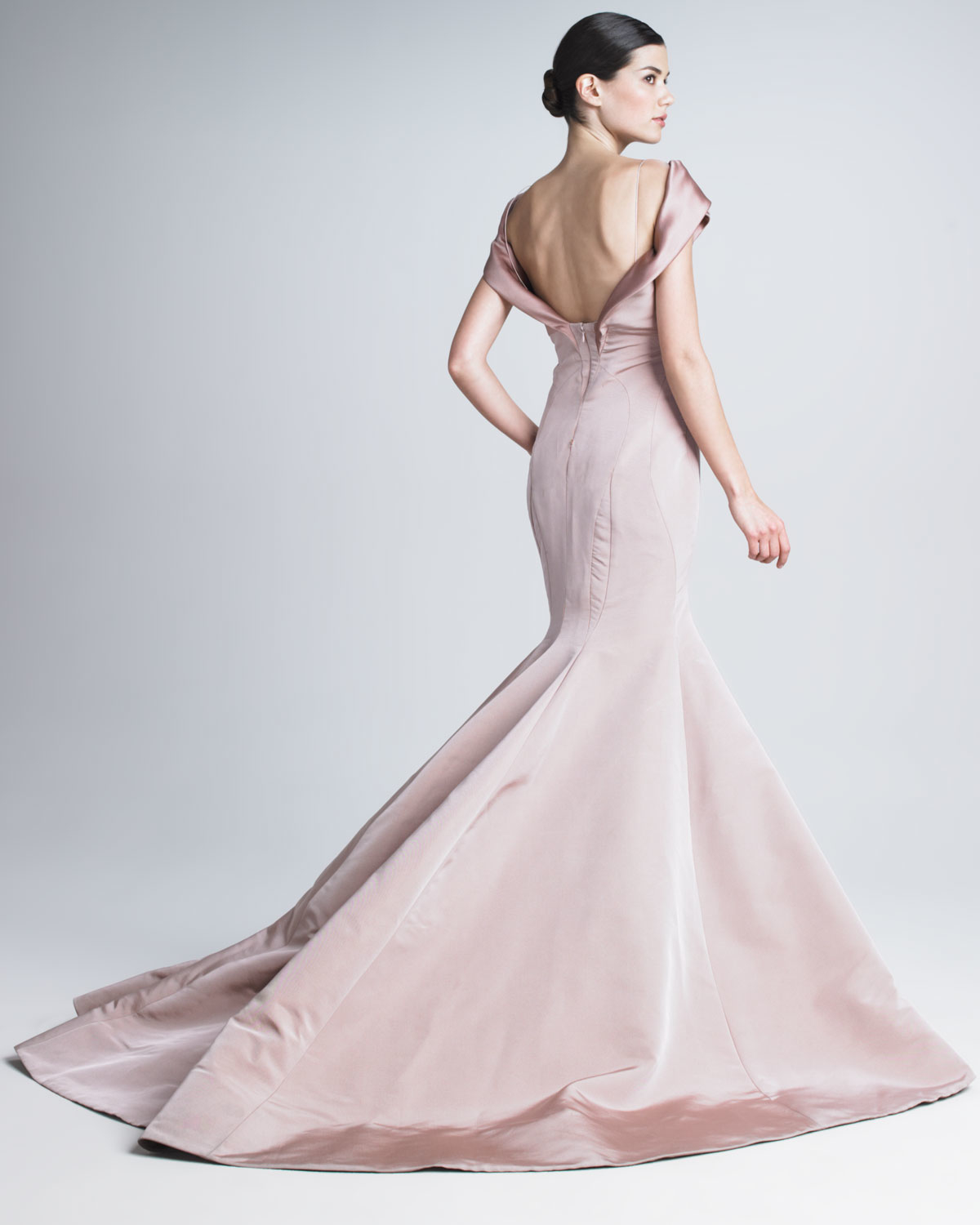 Lyst Zac Posen Silk Faille Mermaid Gown In Purple Gallery