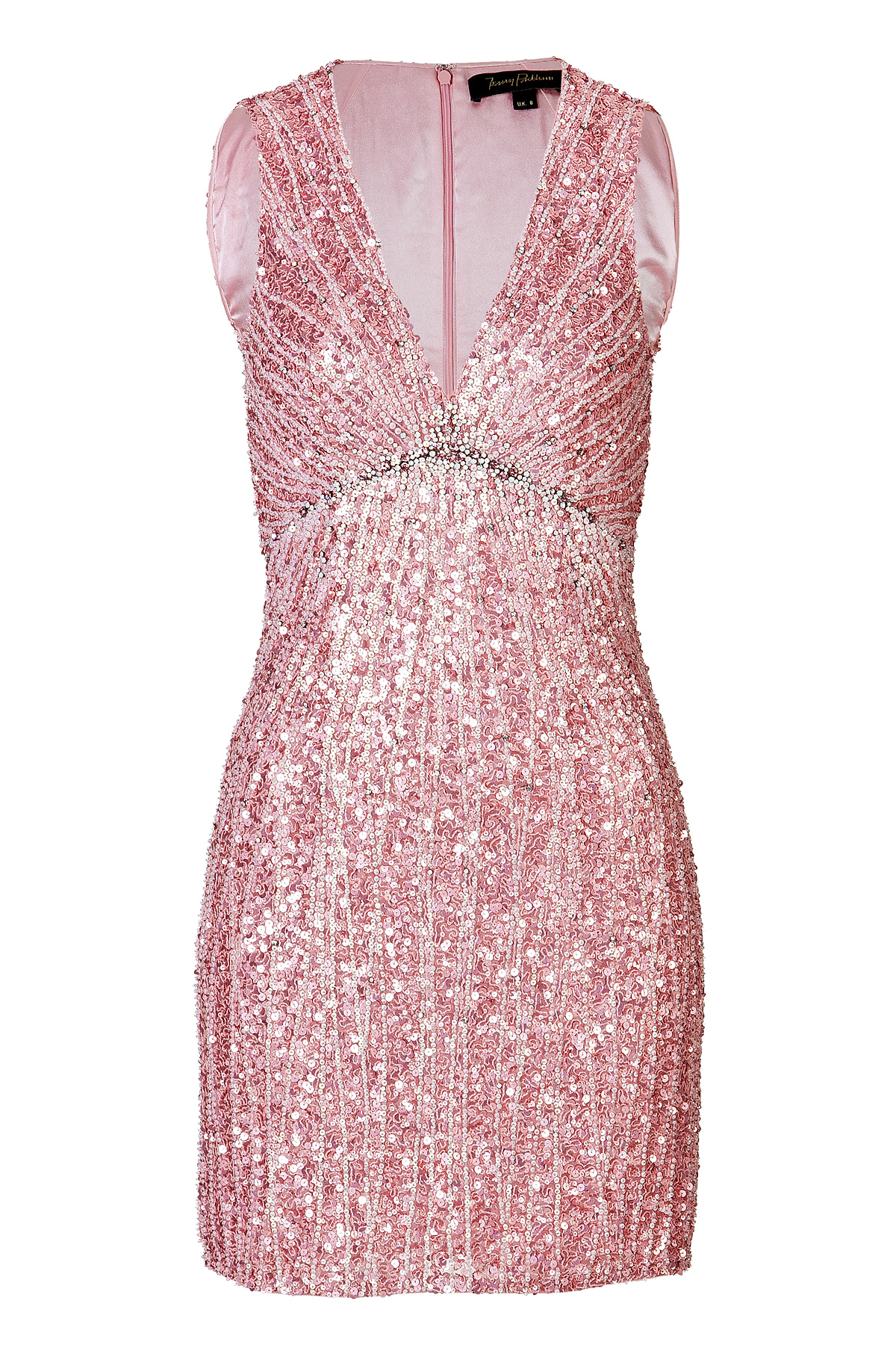 Jenny packham Sequined Sheath Dress in Pink | Lyst