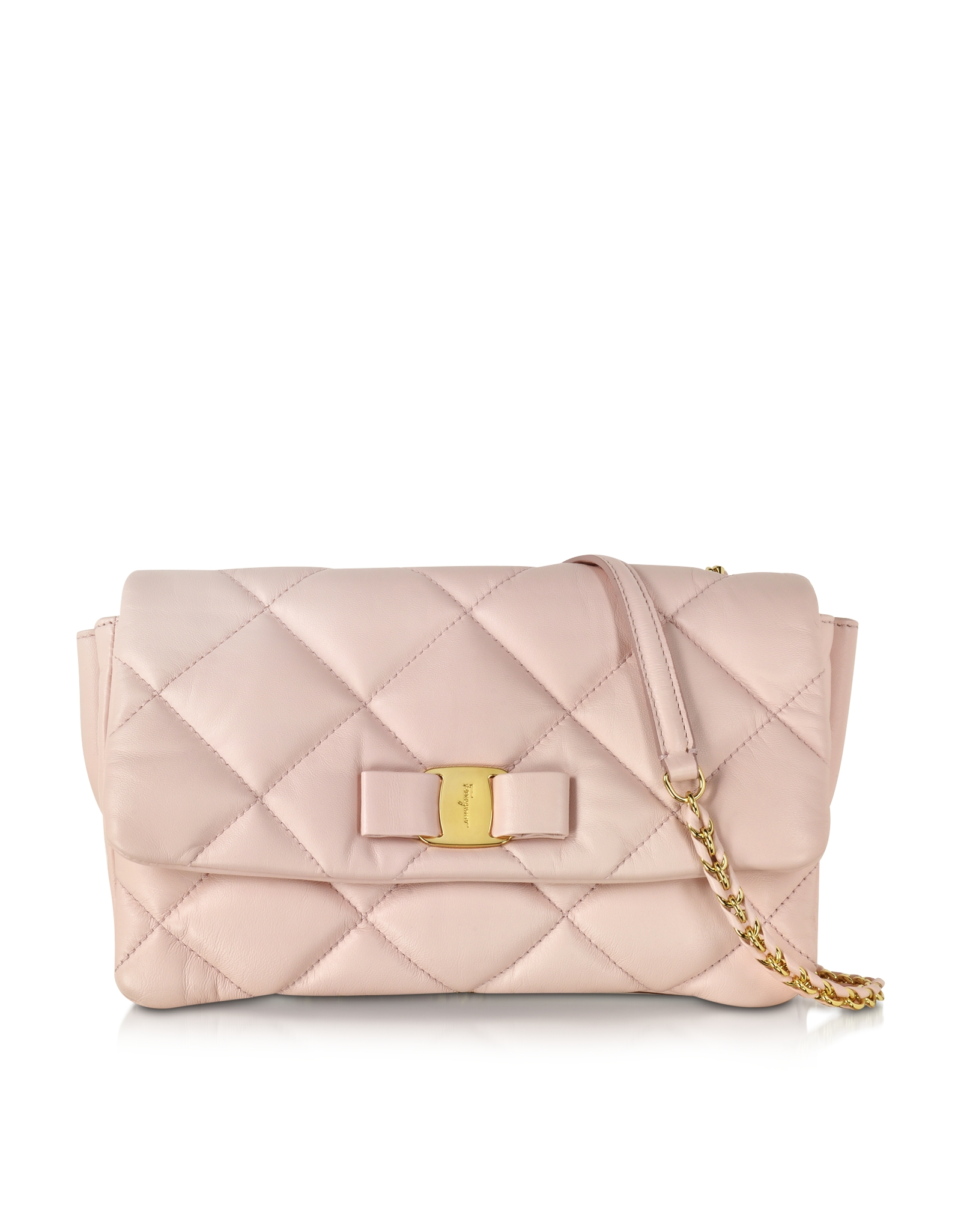 Ferragamo Gelly Quilted Nappa Leather Shoulder Bag in Pink (Macaron) | Lyst