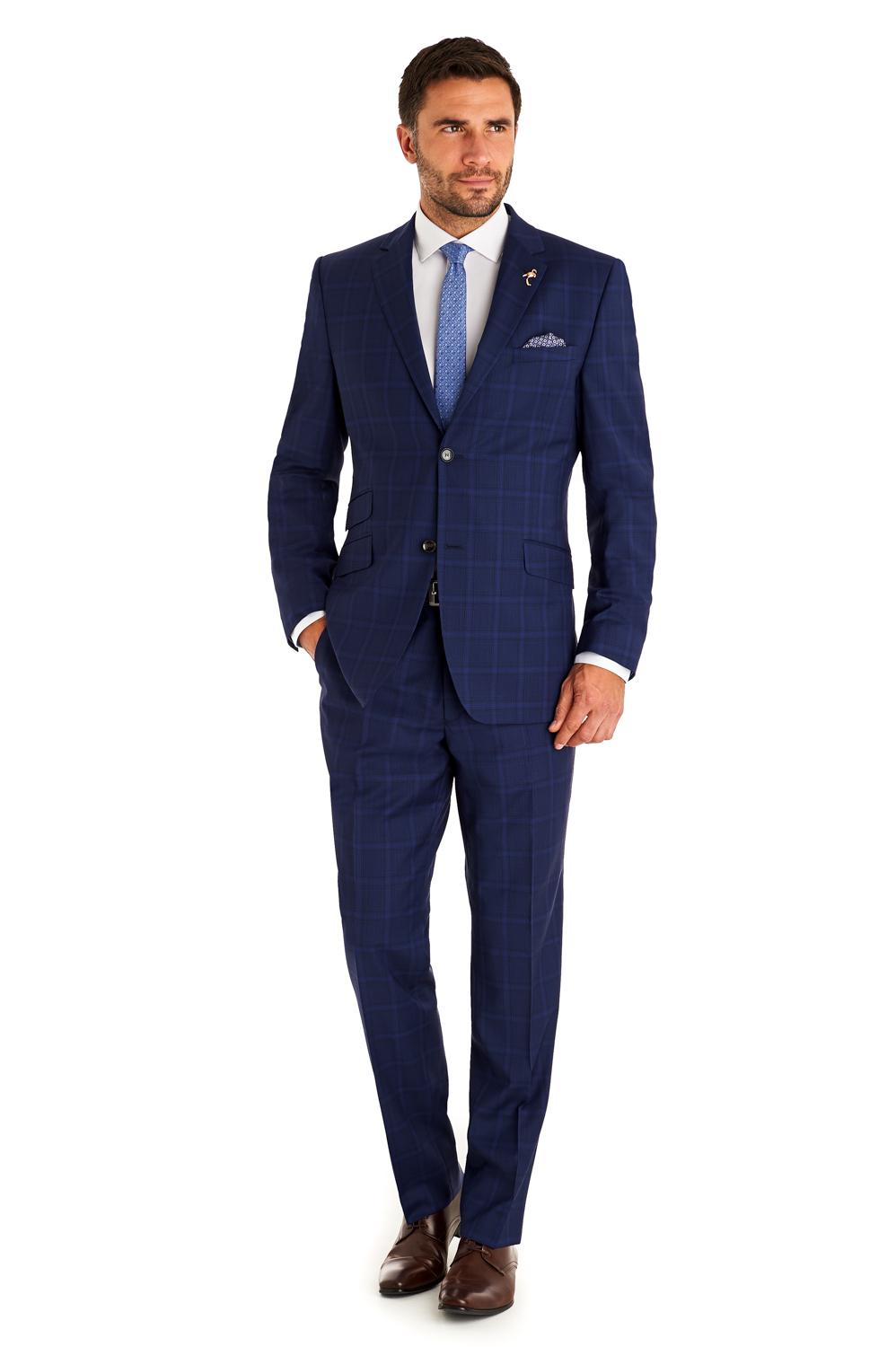 Ted baker Regular Fit Blue Check Suit in Blue for Men | Lyst