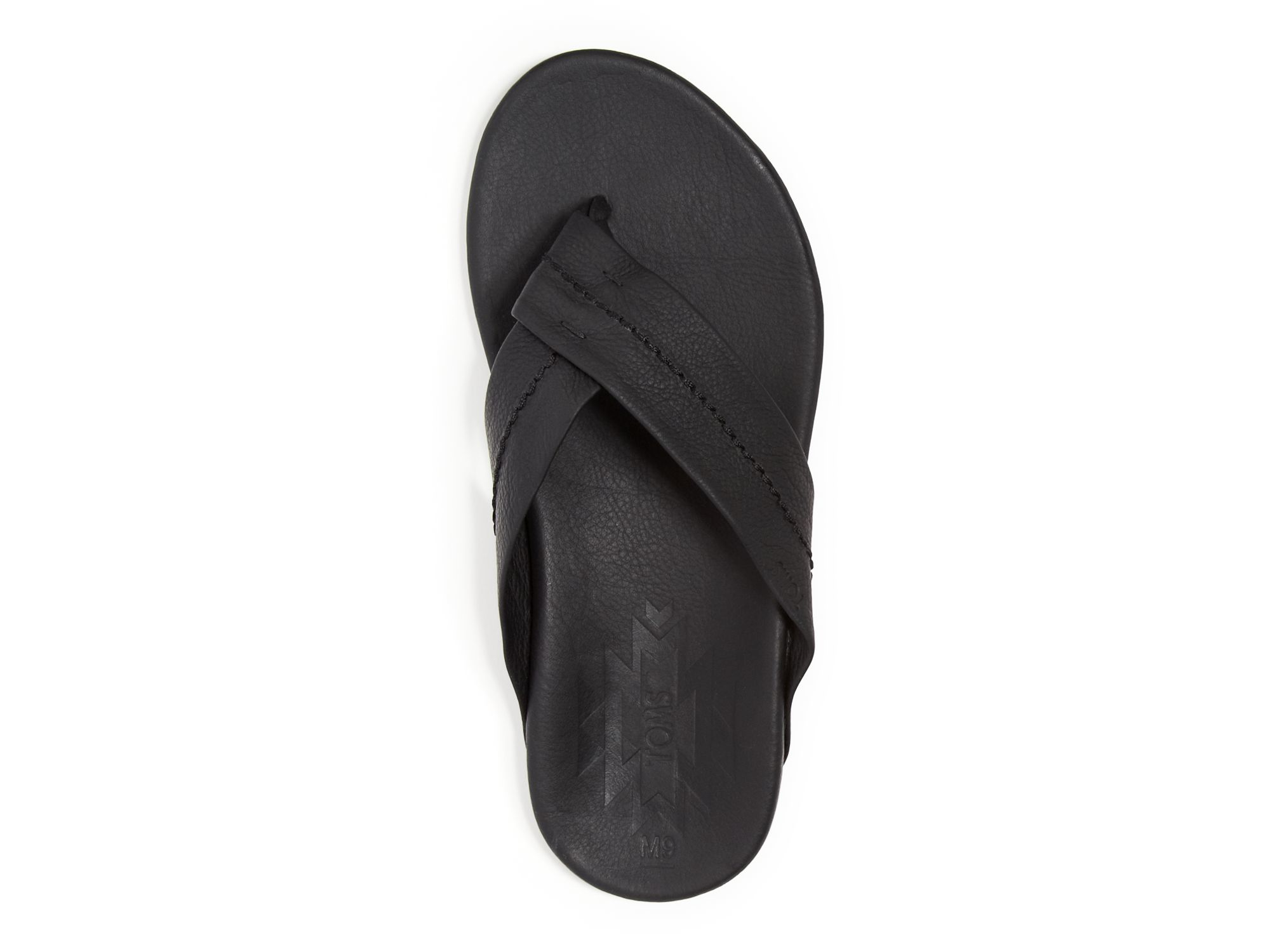 black leather flip flops mens