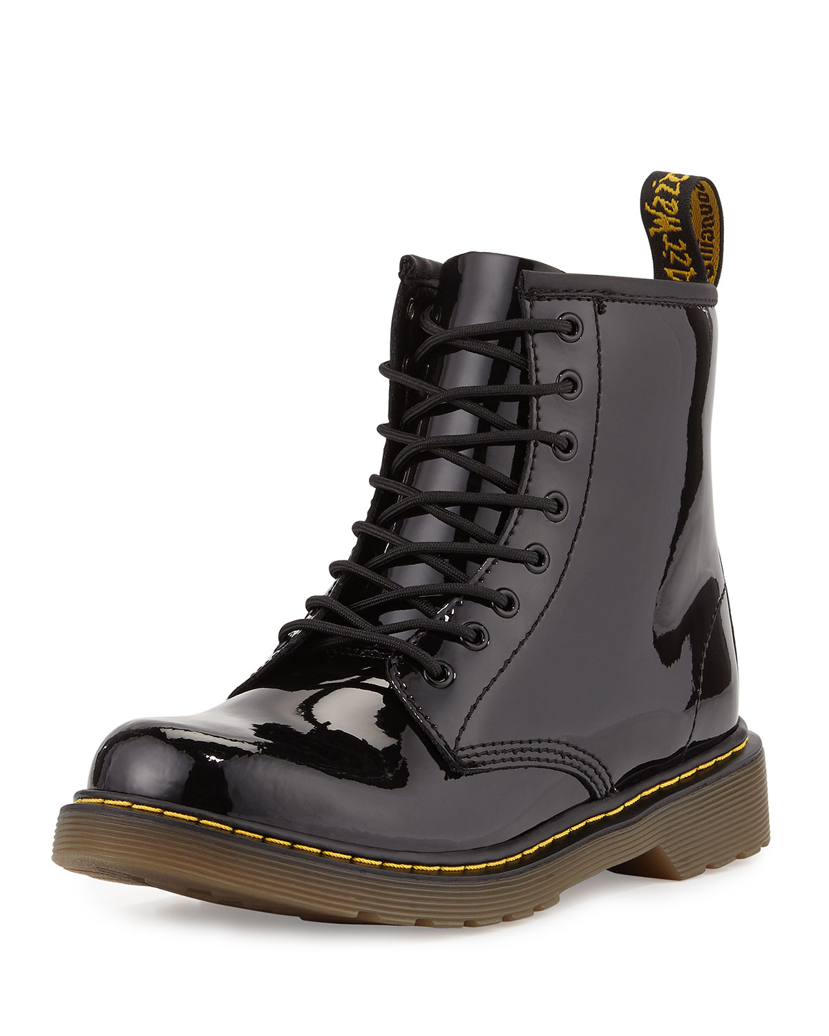 Lyst - Dr. Martens Delaney Patent-Leather Military Boots in Black