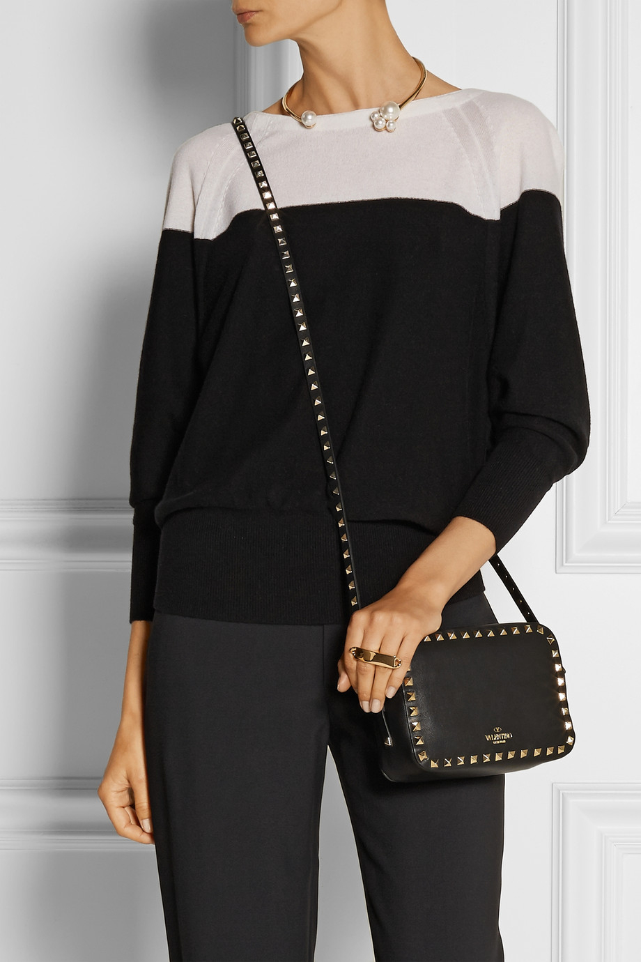 valentino leather shoulder bag