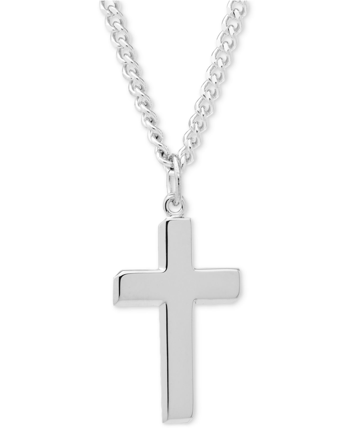 Macy's Simple Cross Pendant Necklace In Sterling Silver in Silver ...