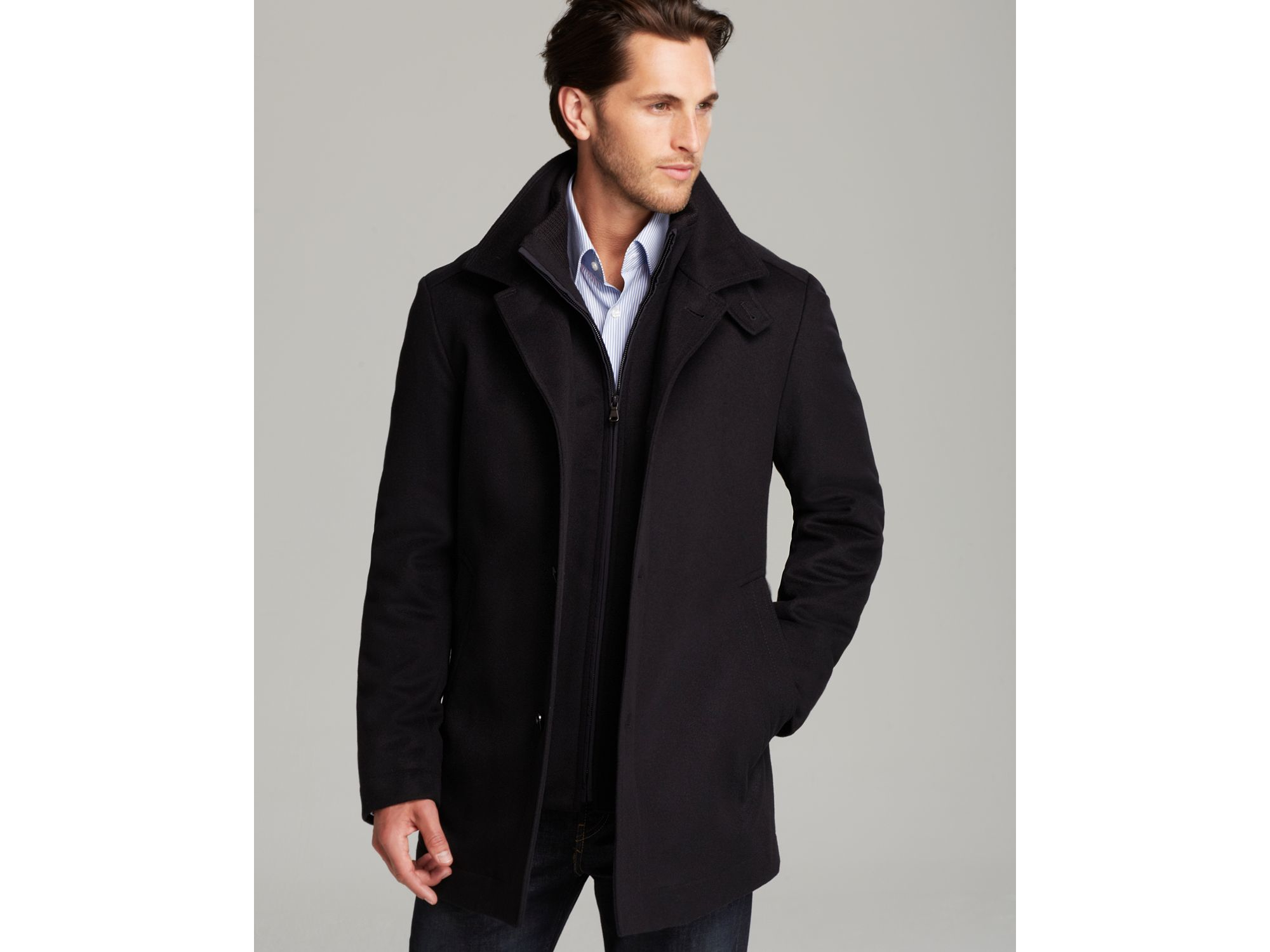 Boss Coxtan Coat in Blue for Men (Navy) | Lyst