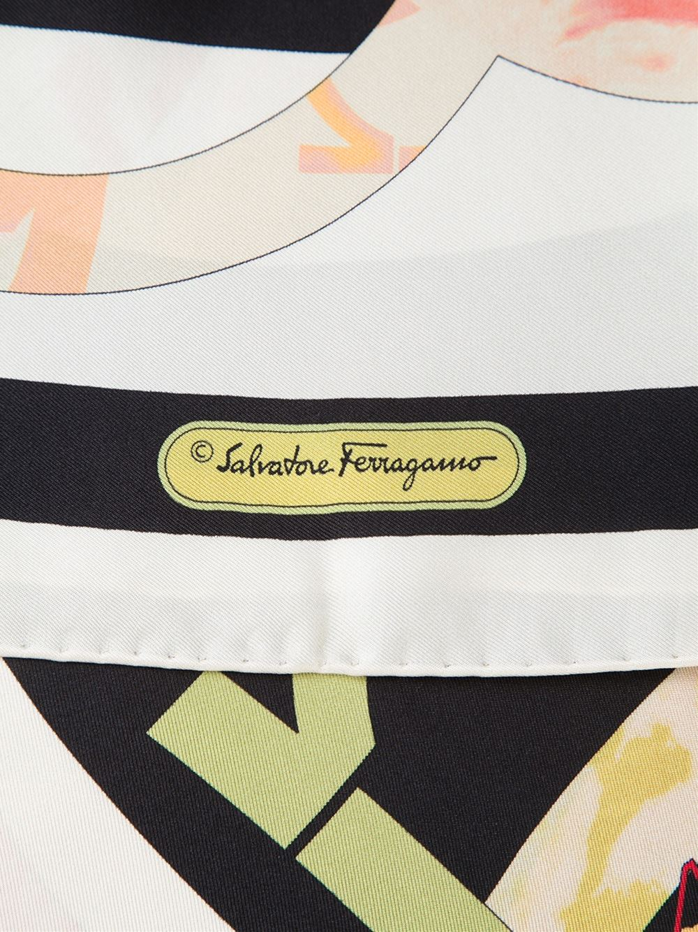 Lyst - Ferragamo Foulard Scarf in White