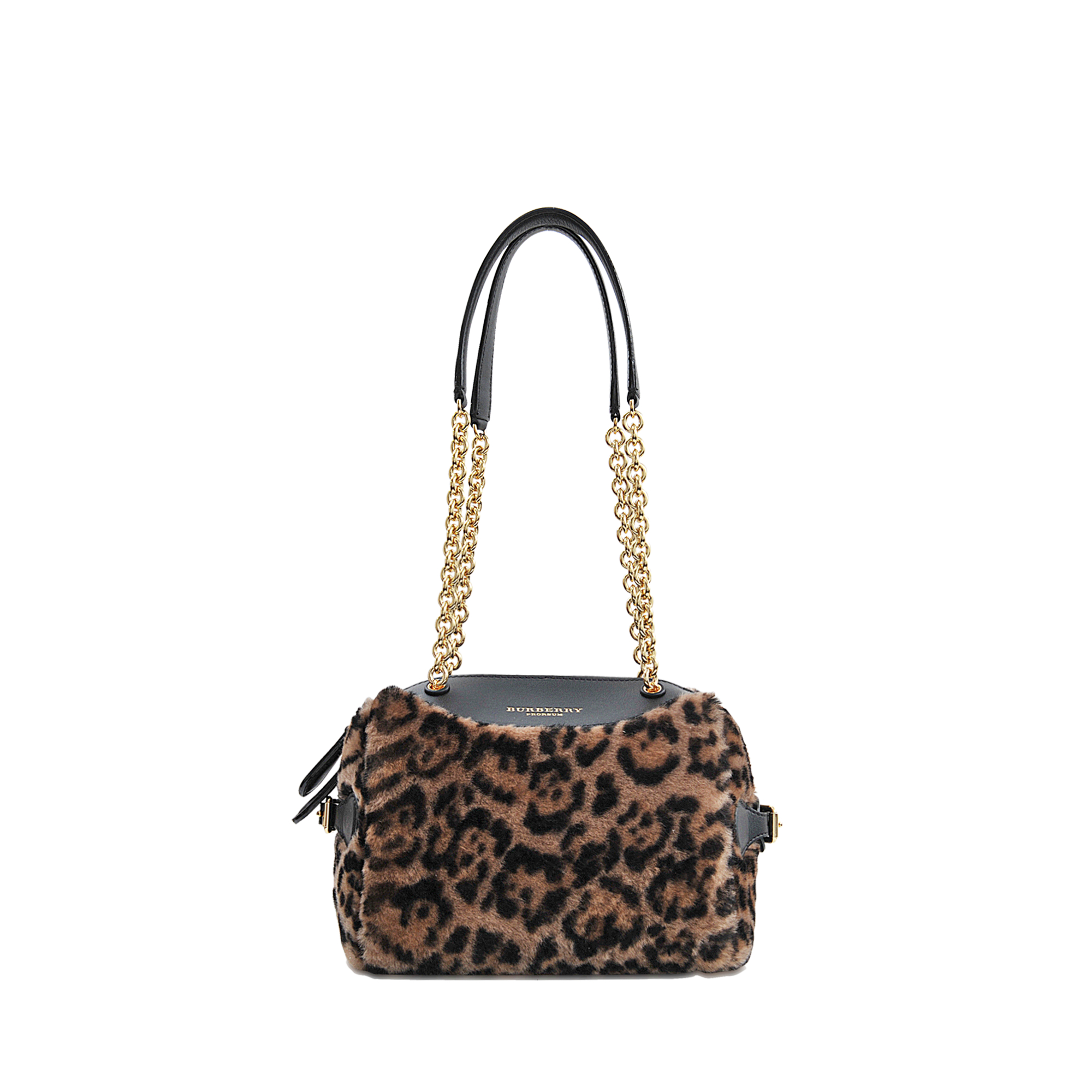 Burberry Mini Bee Chain Leopard Bag in Brown | Lyst