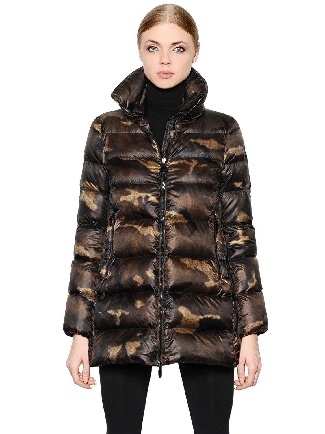 Lyst - Moncler Torcy Camouflage Nylon Down Jacket in Brown for Men