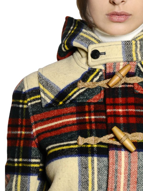 Polo Ralph Lauren Tartan Wool Duffle Coat in Red for Men Lyst