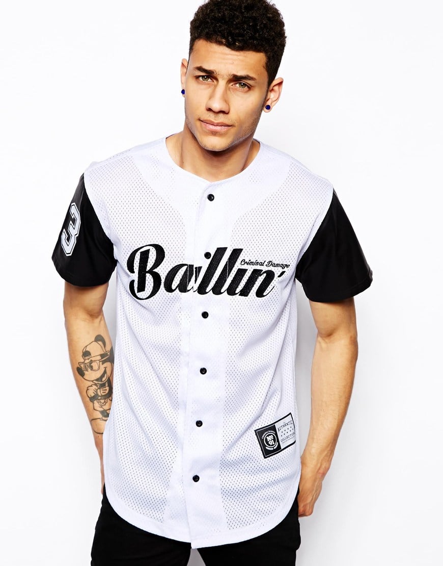 mens button up baseball jersey