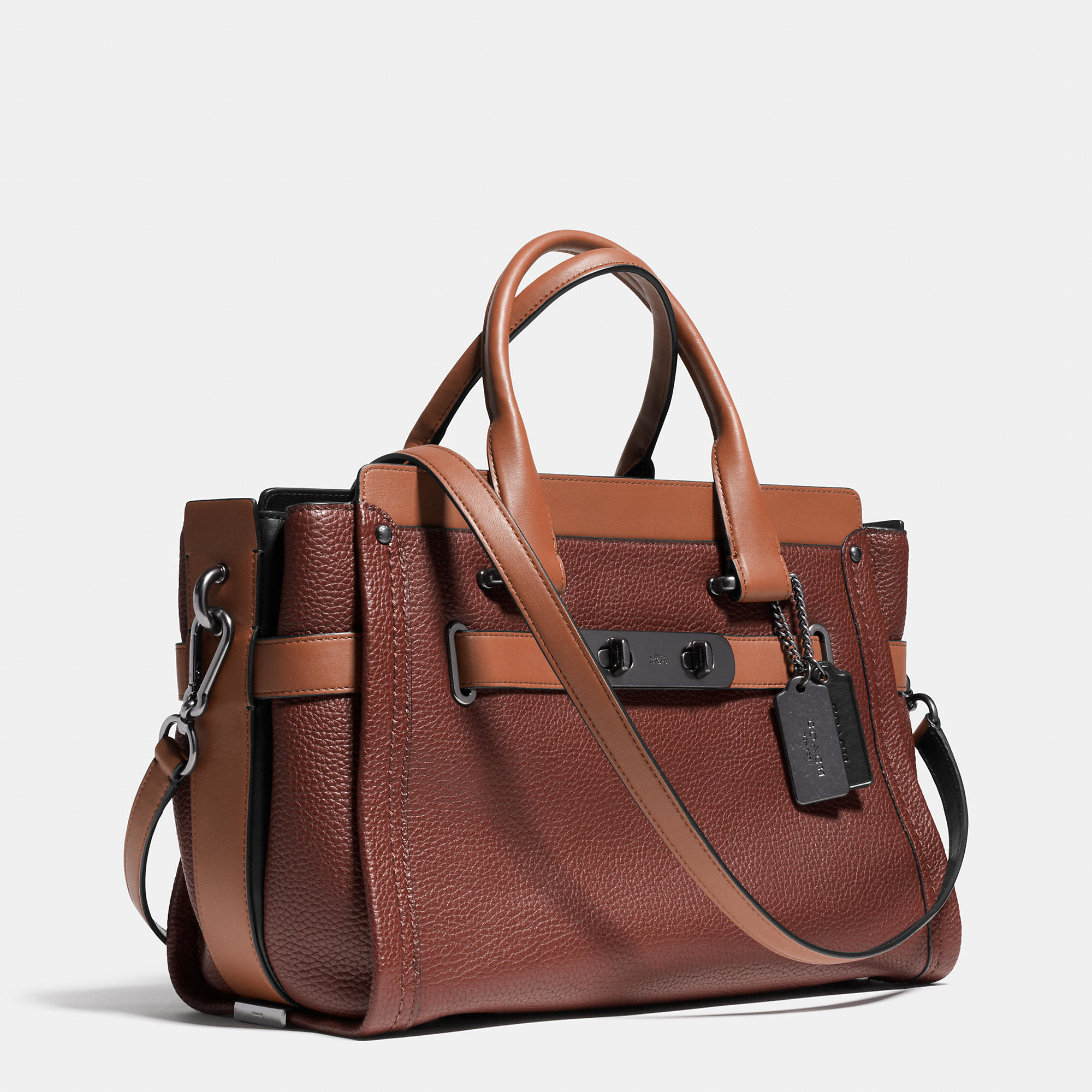 COACH Designer Handbags | Coach Swagger 27 Carryall In Metallic ...