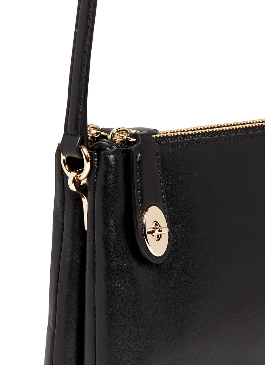 COACH &#39;crosby&#39; Double Zip Leather Crossbody Bag in Black - Lyst