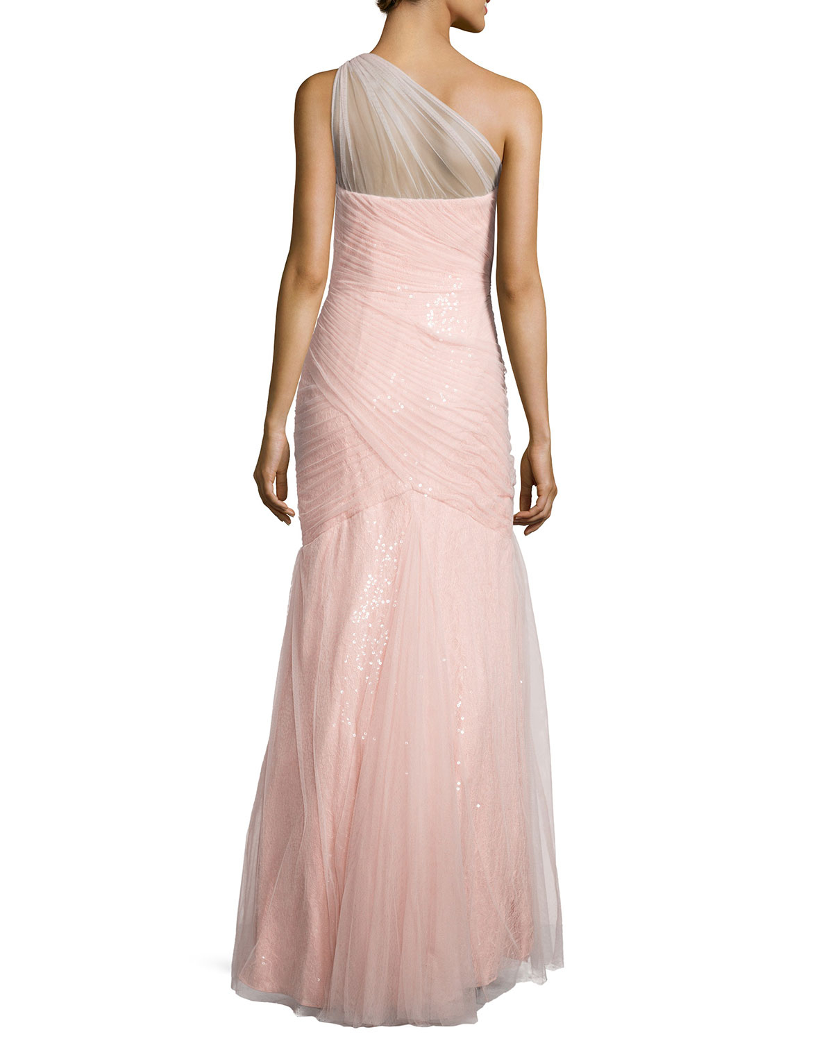 ml monique lhuillier one shoulder gown