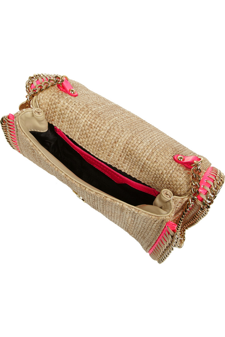 woven raffia shoulder bag