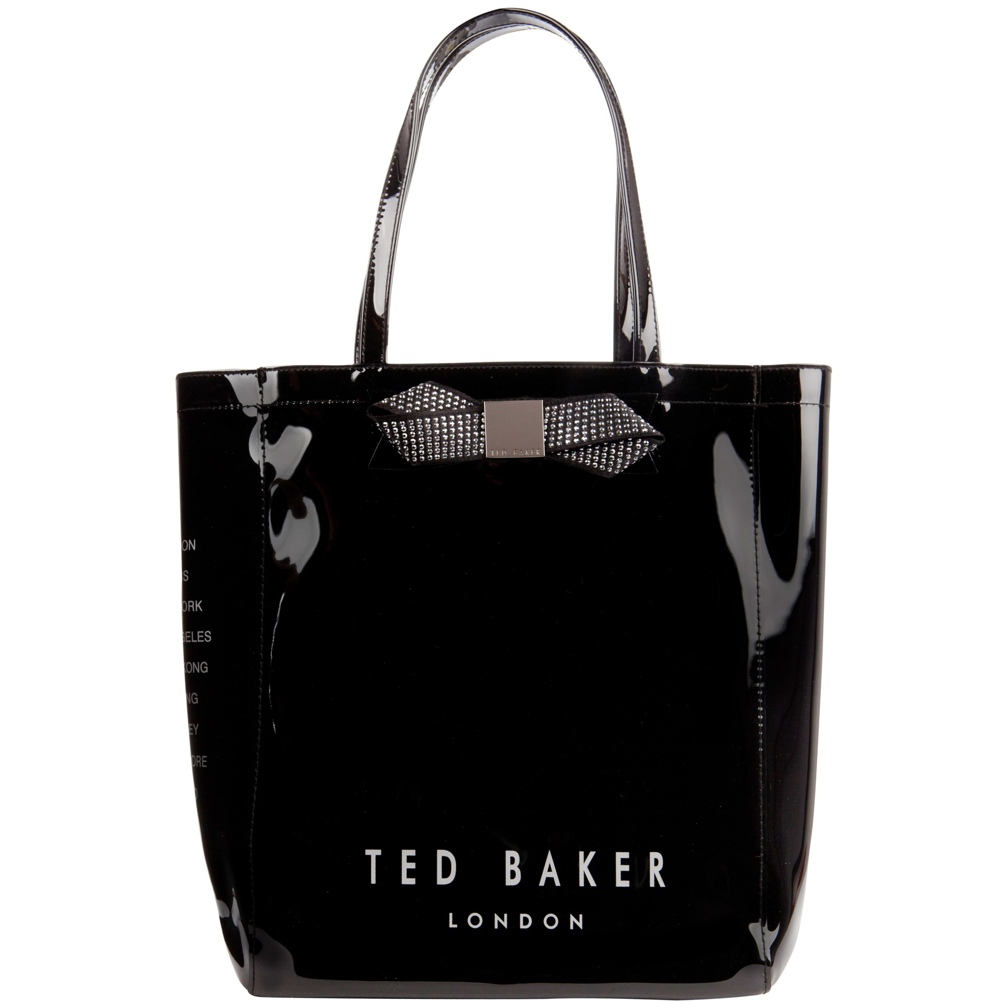 Ted Baker Gemcon Large Metallic Bow Ikon Shopper Bag in Black | Lyst
