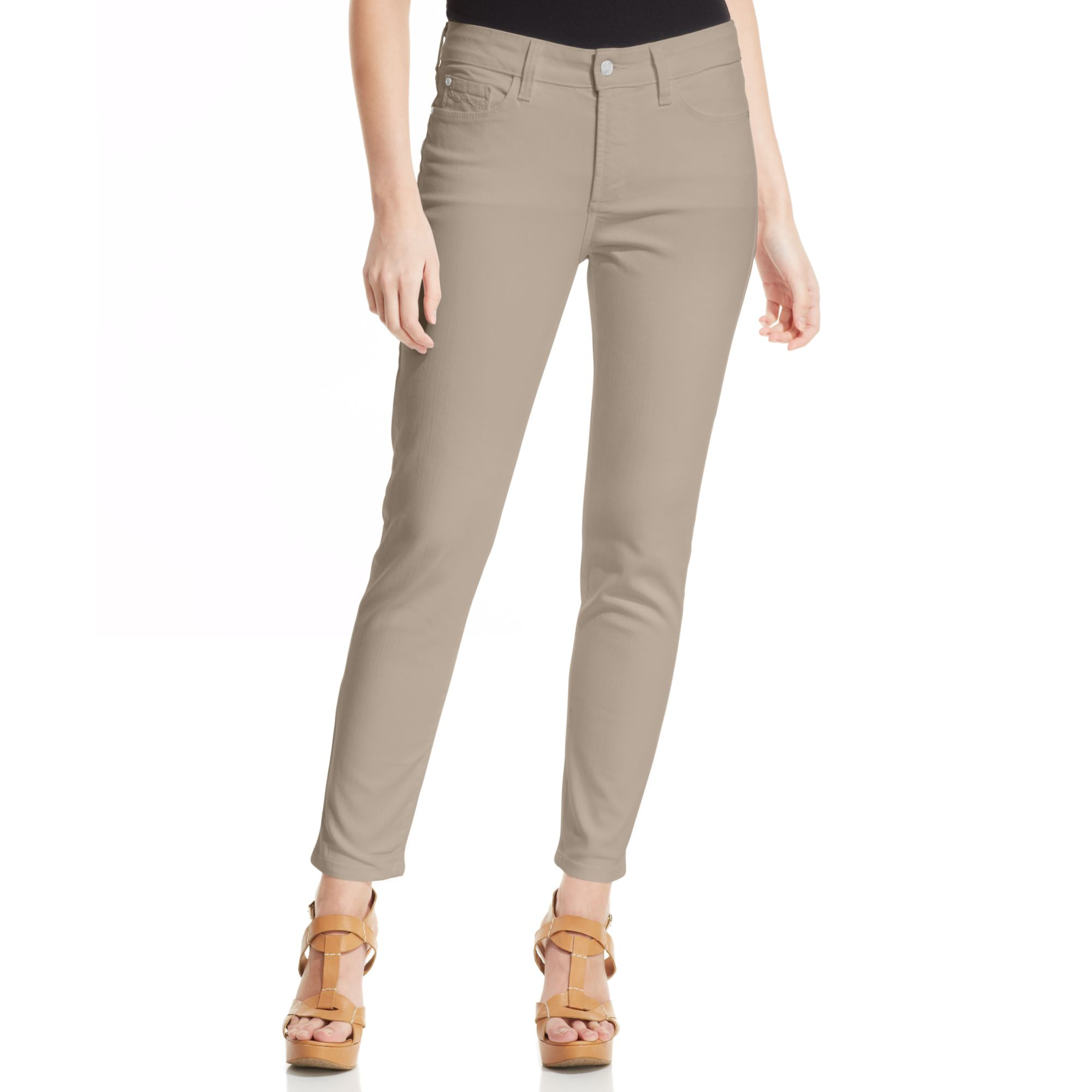 NYDJ Petite Clarissa Skinny Colored Jeans in Natural - Lyst