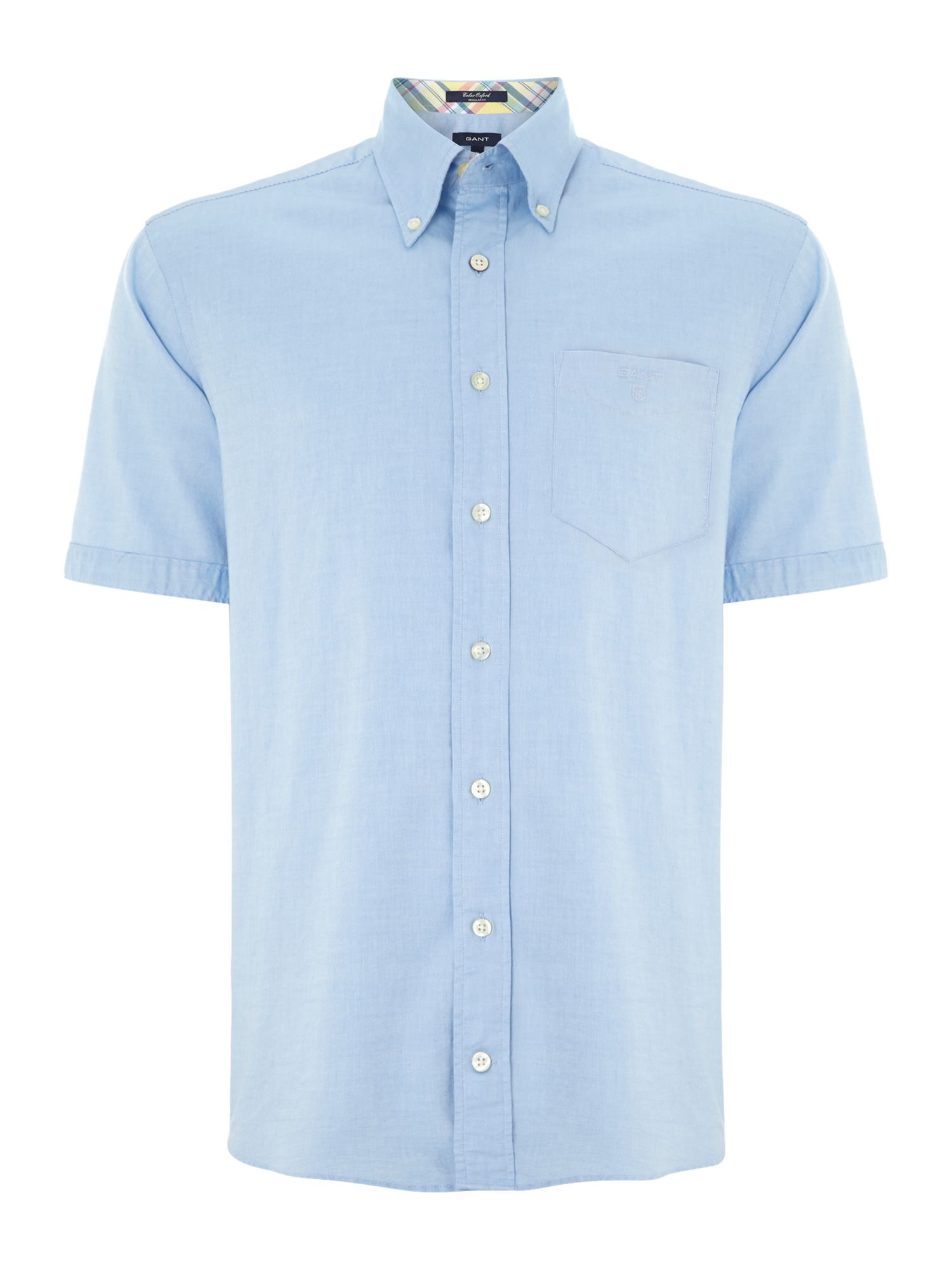 Gant Short Sleeve Gingham Shirt in Blue for Men (Light Blue) | Lyst