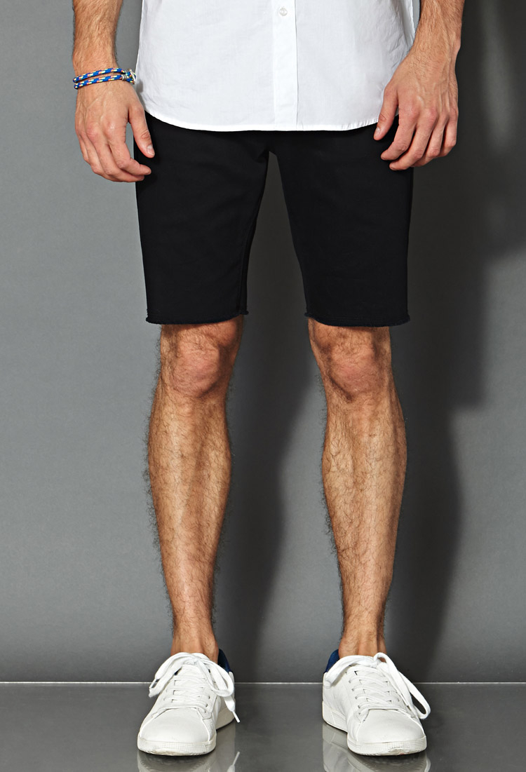 Forever 21 Frayed Denim Shorts in Black for Men | Lyst