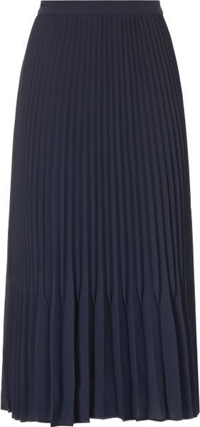 Reiss Baltimore Pleated Midi Skirt in Blue (LUX NAVY) | Lyst