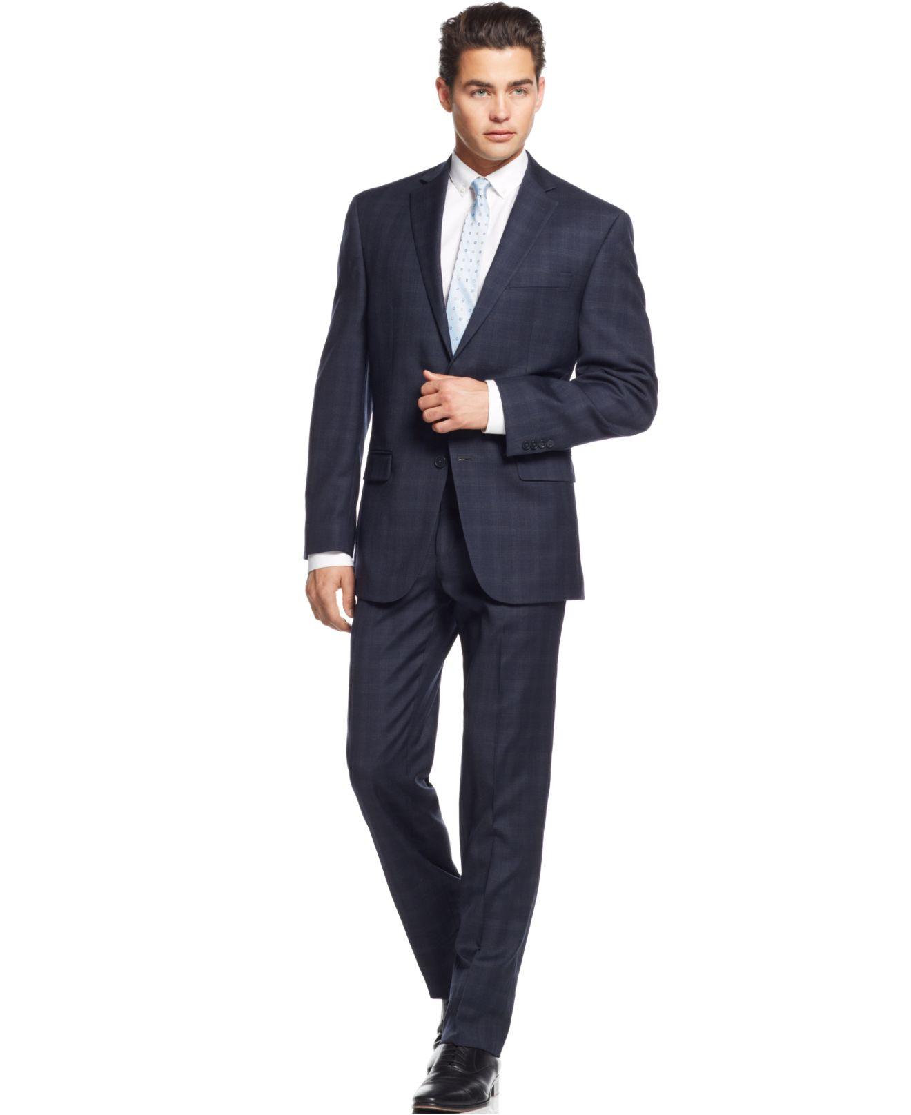 calvin klein navy blue suit