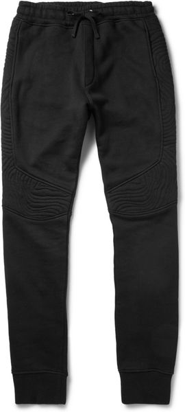 Balmain Panelled Cotton-Jersey Sweatpants in Black for Men | Lyst
