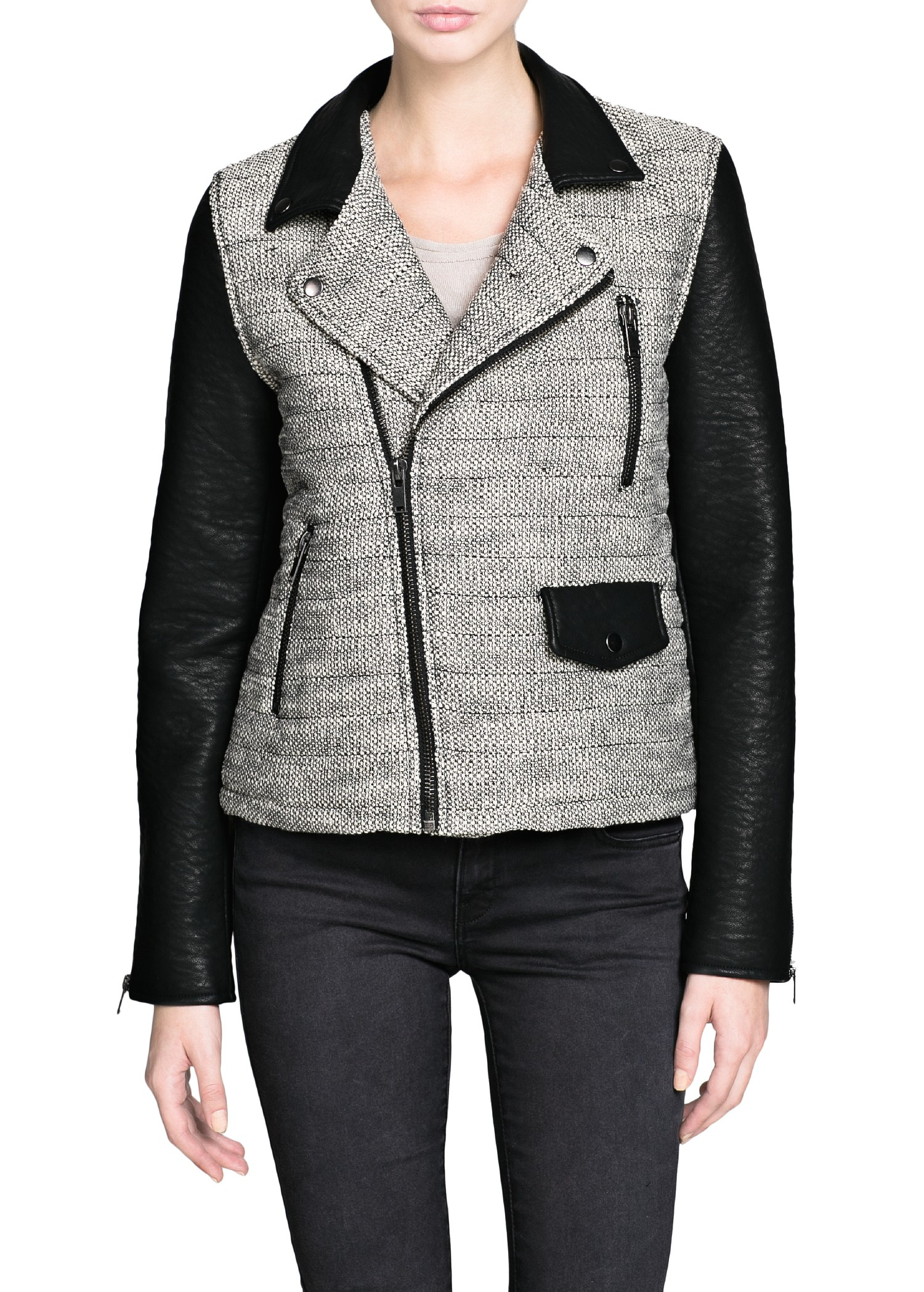 mango black biker jacket