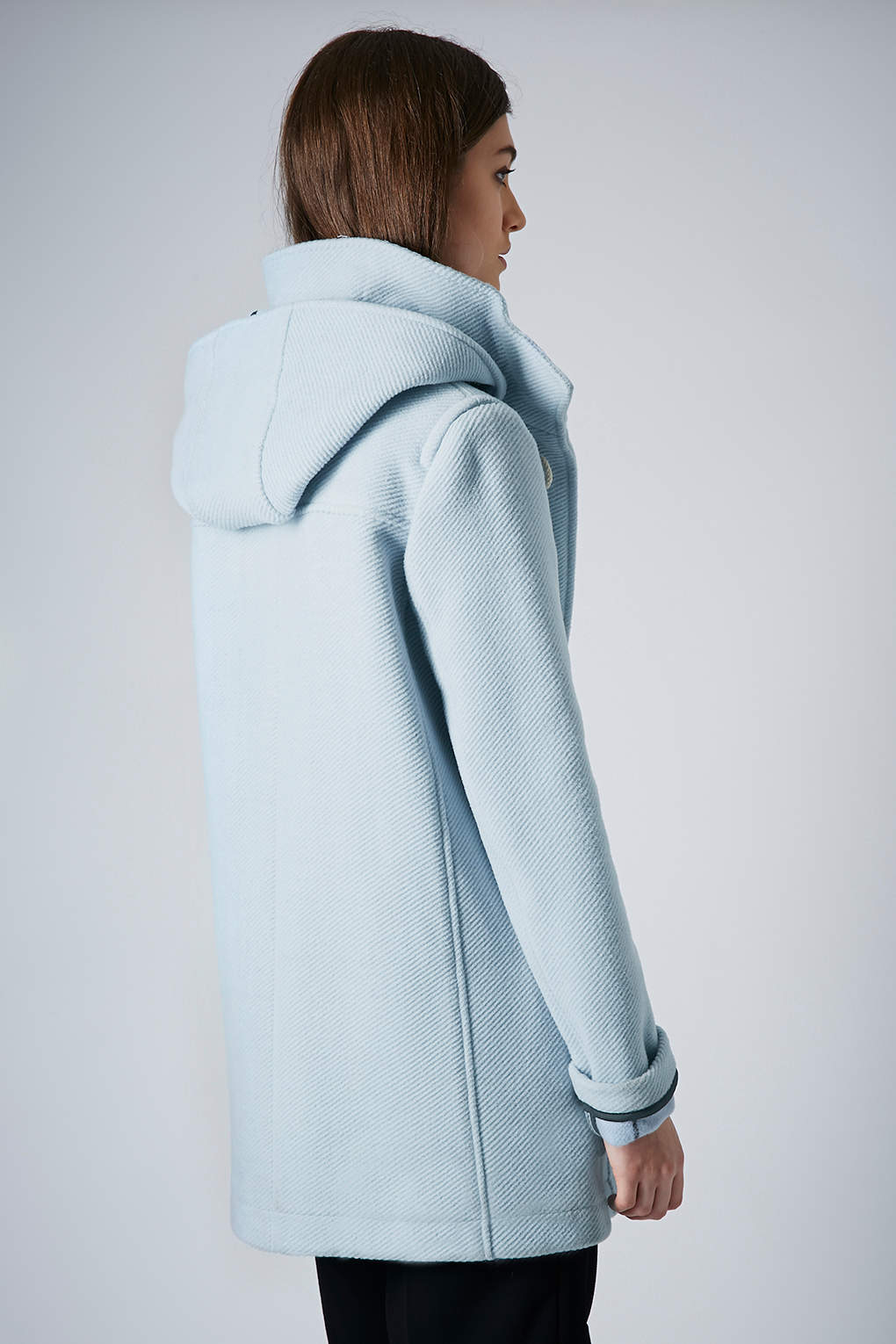 Topshop Wool Hooded Duffle Coat in Blue | Lyst