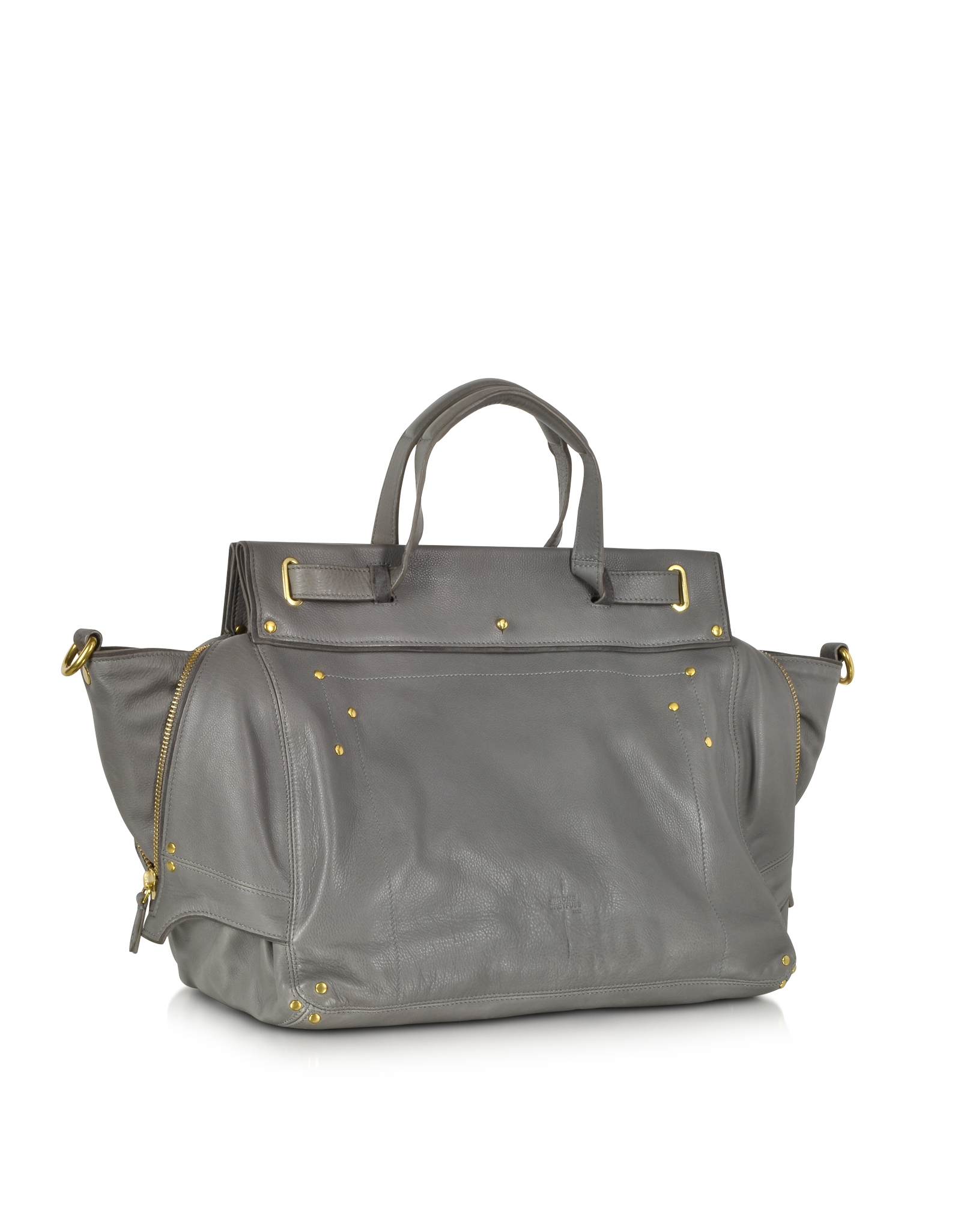 grey leather handbag sale