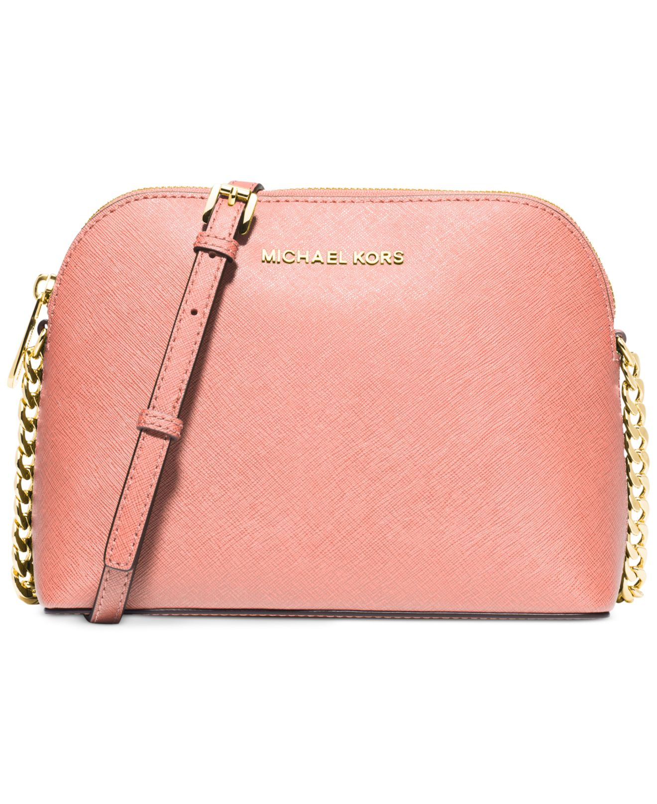 Michael kors Michael Cindy Large Dome Crossbody in Pink | Lyst