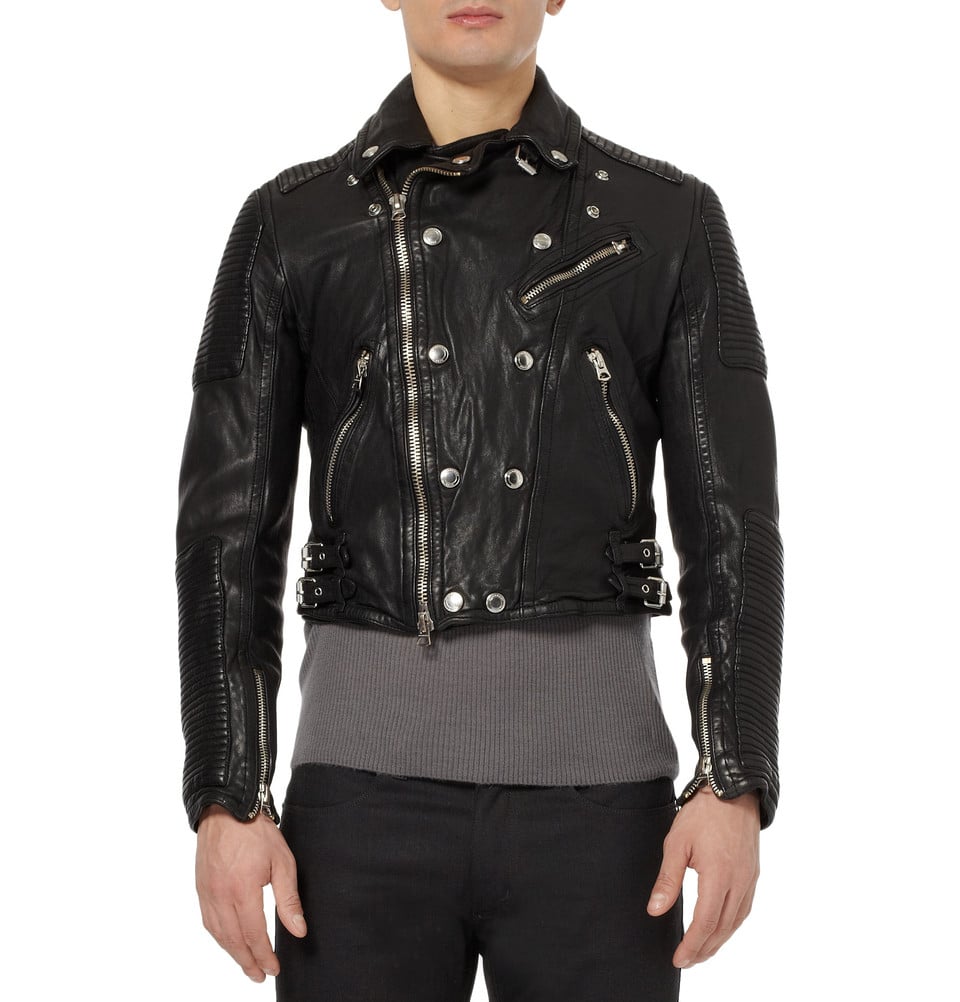 Lyst - Burberry brit Leather Biker Jacket in Black for Men