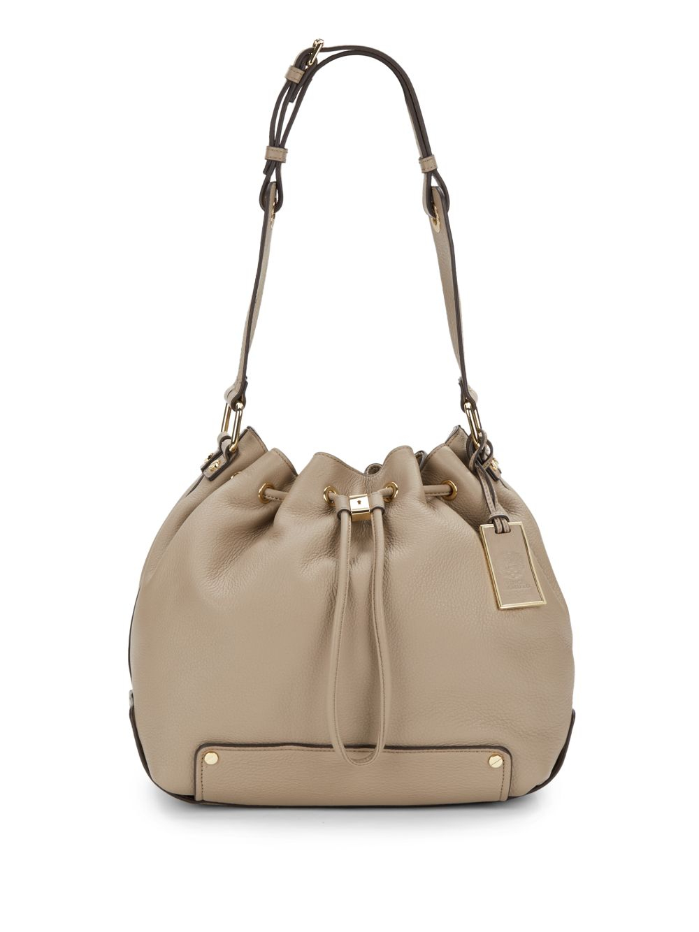 Lyst - Vince Camuto Drawstring Leather Bucket Bag in Brown