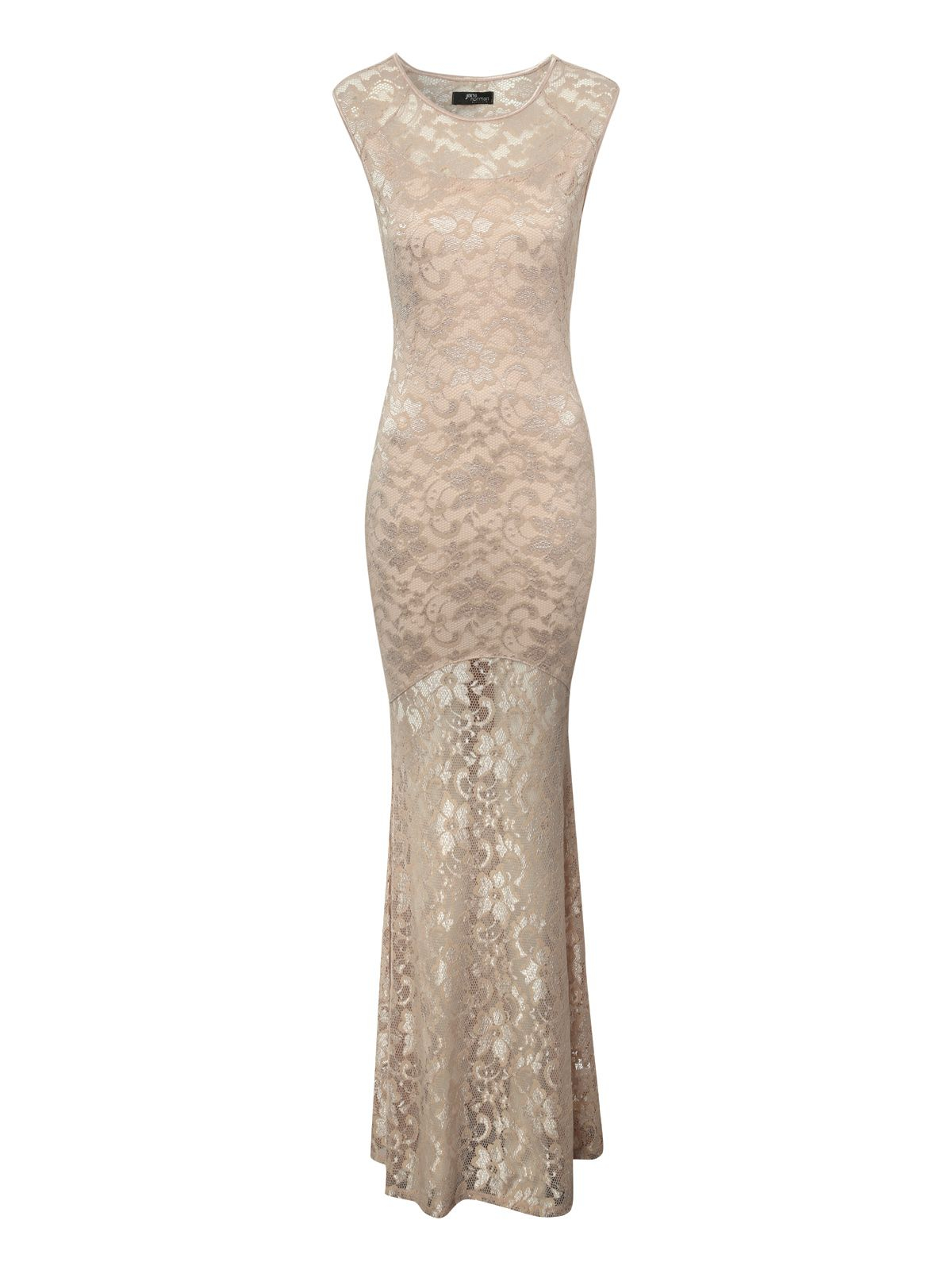 Jane norman Lace Maxi Dress in Natural | Lyst