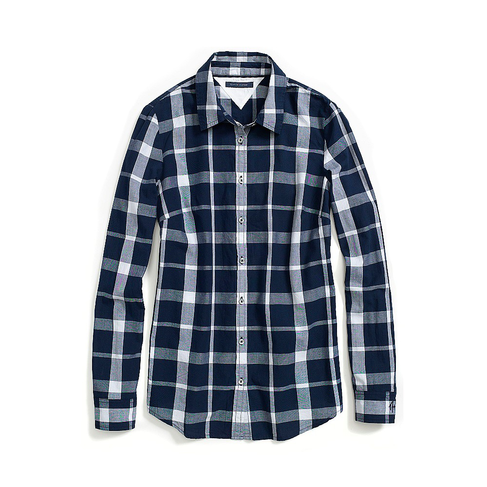 Tommy Hilfiger Two Tone Plaid Shirt in Blue (NAVY BLAZER) | Lyst