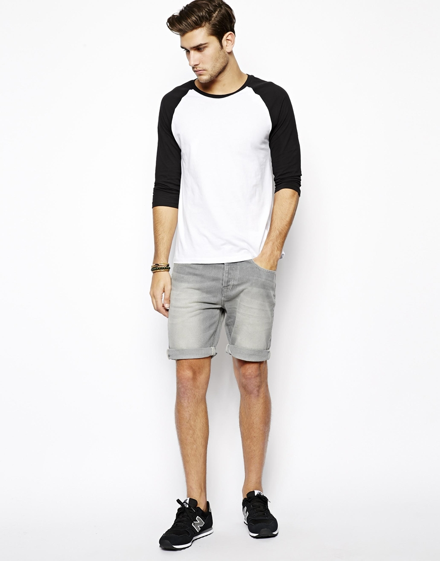 Asos Denim Shorts In Grey in Gray for Men | Lyst