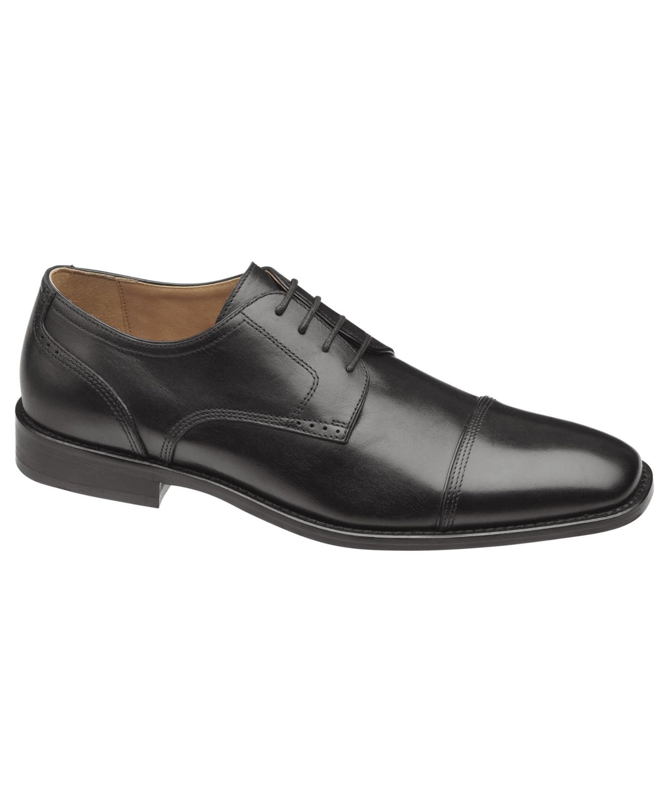 johnston & murphy novick black cap toe lace up shoes