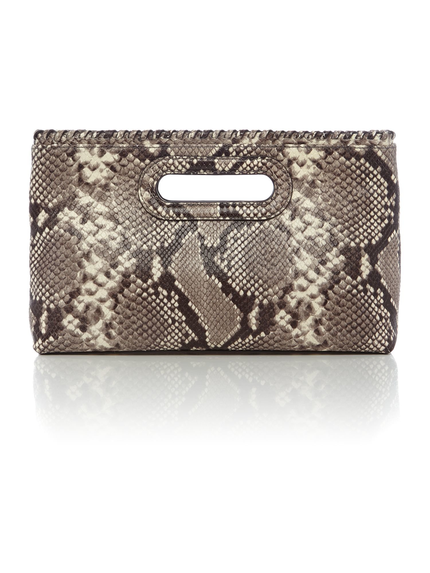 Michael kors Rosalie Natural Large Clutch Bag in Natural | Lyst