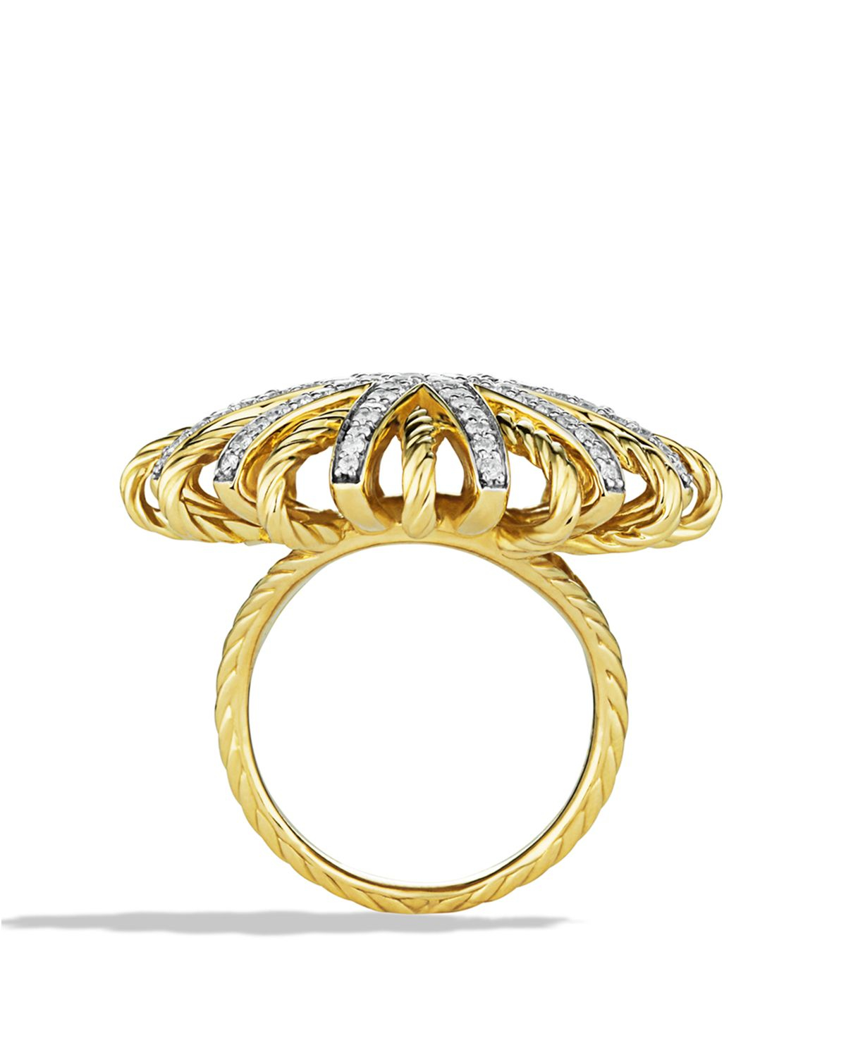 David yurman Starburst Ring With Diamonds In Gold in Yellow Lyst