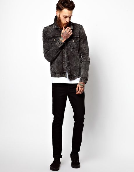 Black Denim Jacket Outfit Men