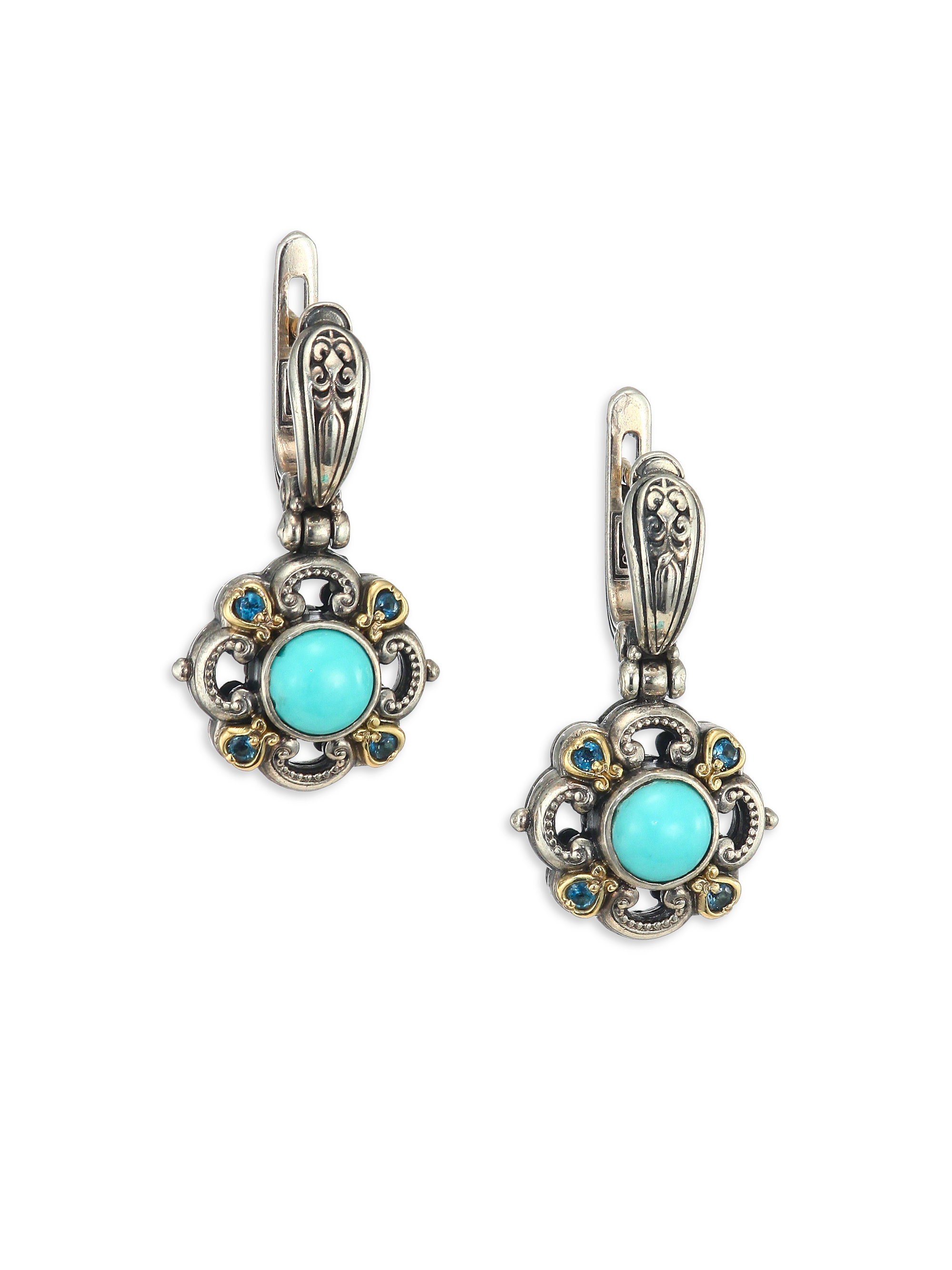 Small turquoise drop earrings Clearance