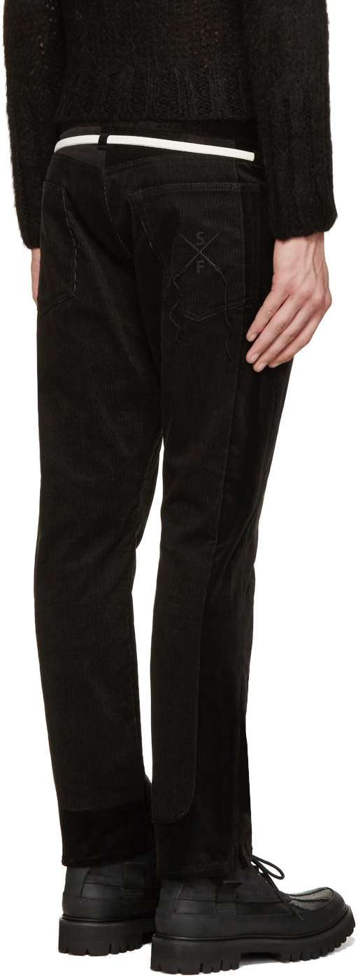 Lyst - Sasquatchfabrix Black Corduroy Skinny Trousers in Black for Men