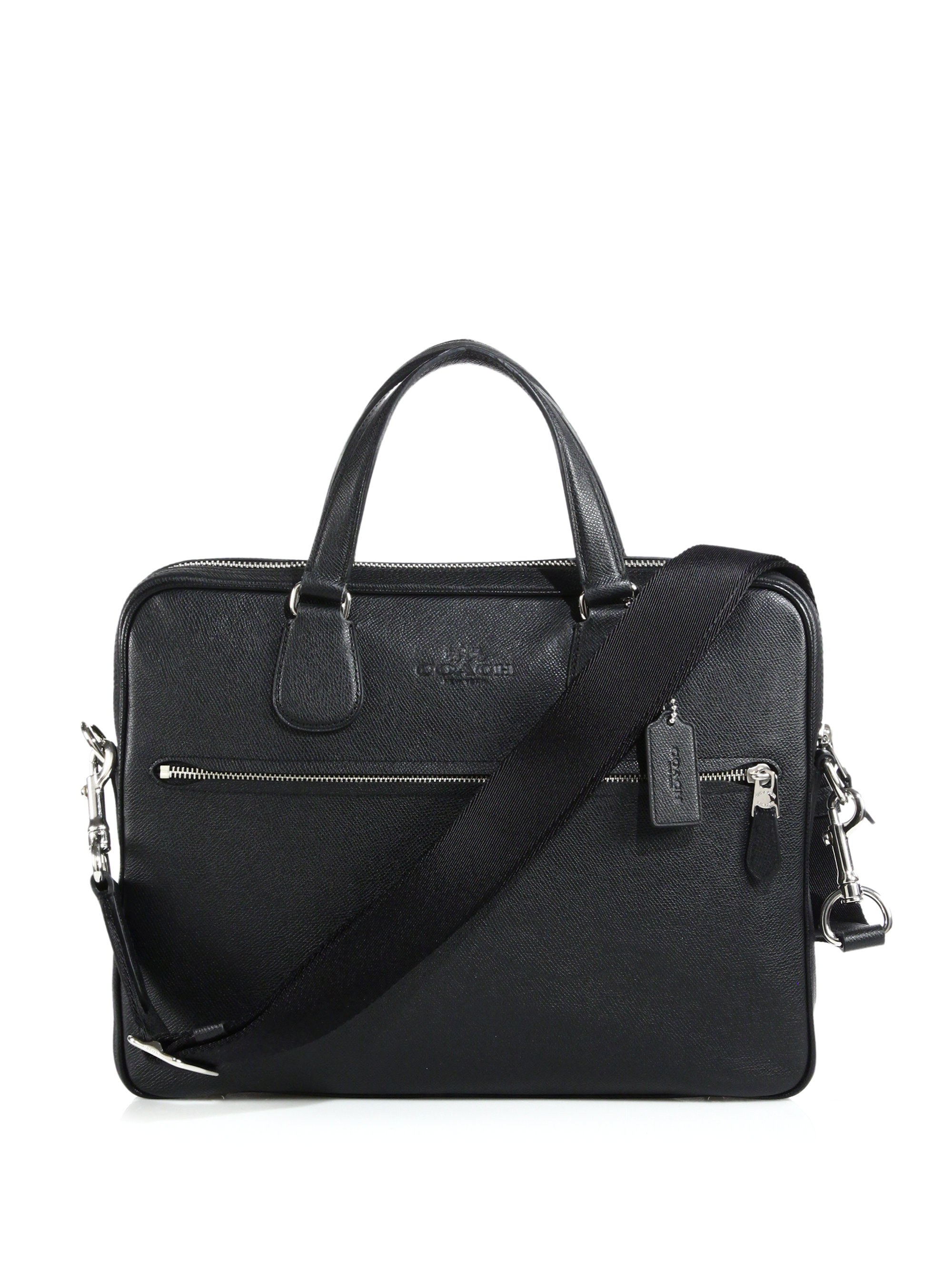 Coach Hudson 5 Leather Briefcase in Black for Men | Lyst