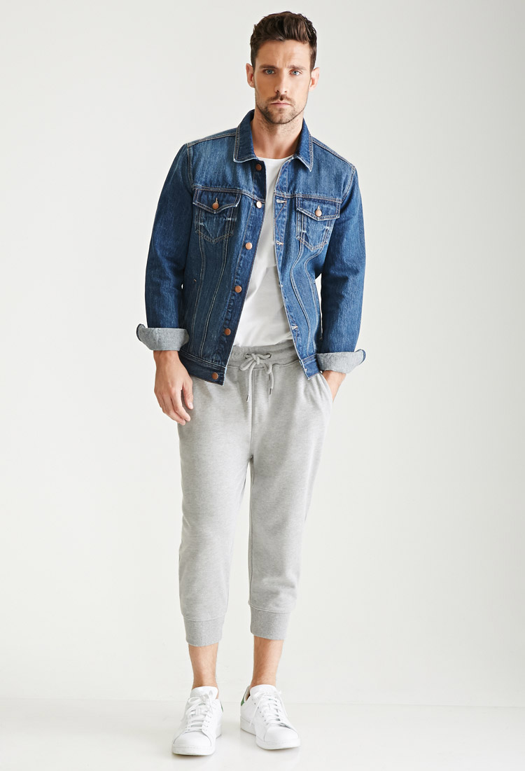 Lyst - Forever 21 Mid-calf Drawstring Sweatpants in Gray for Men
