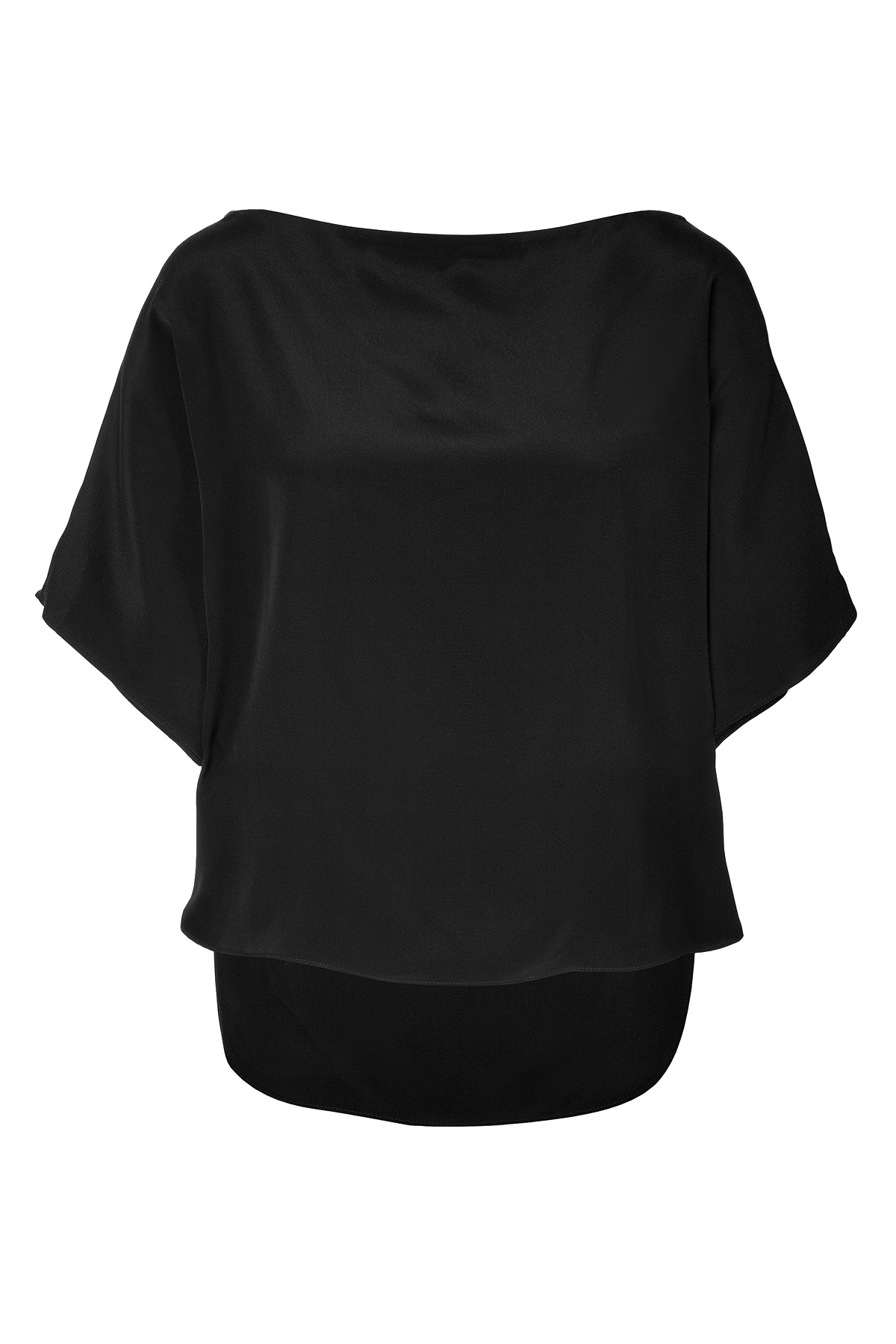 Milly Dolman Sleeve Silk Top in Black | Lyst