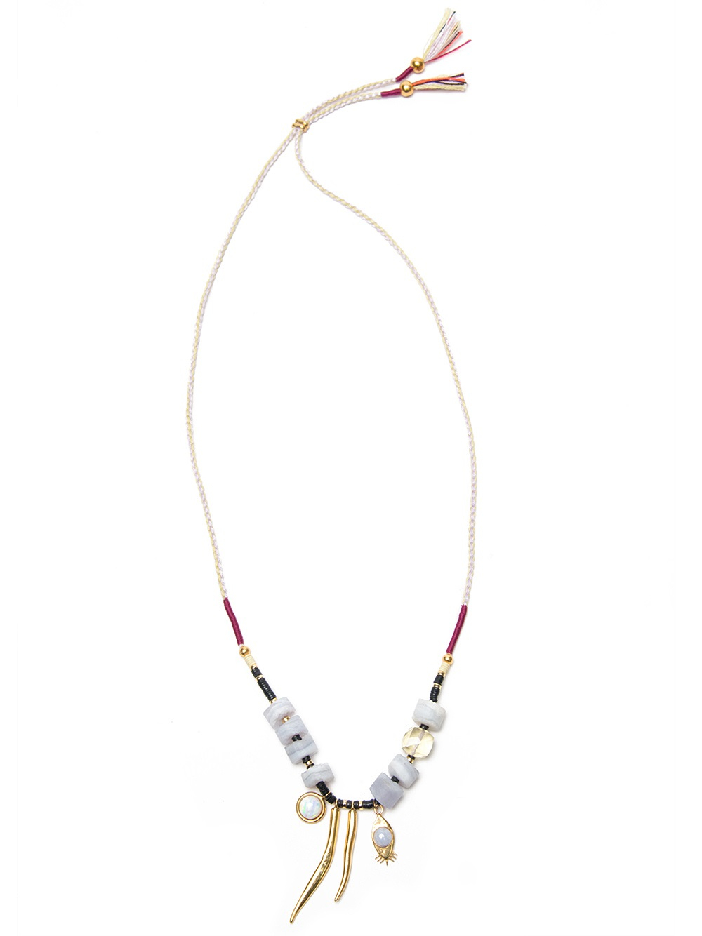 Lyst - Lizzie Fortunato Amulet Horn and Eye Necklace in White