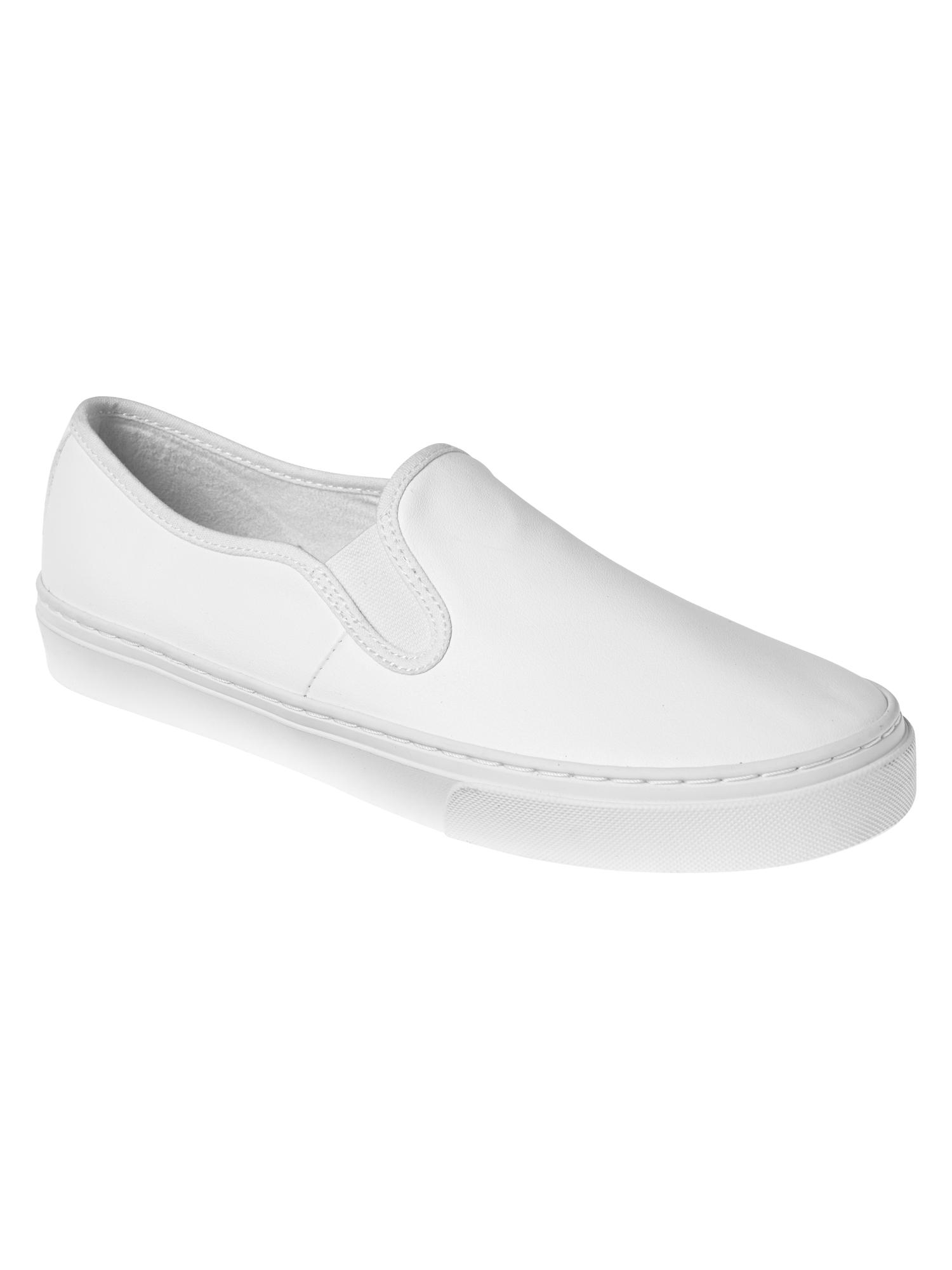 Gap Leather Slip-on Sneakers in White | Lyst