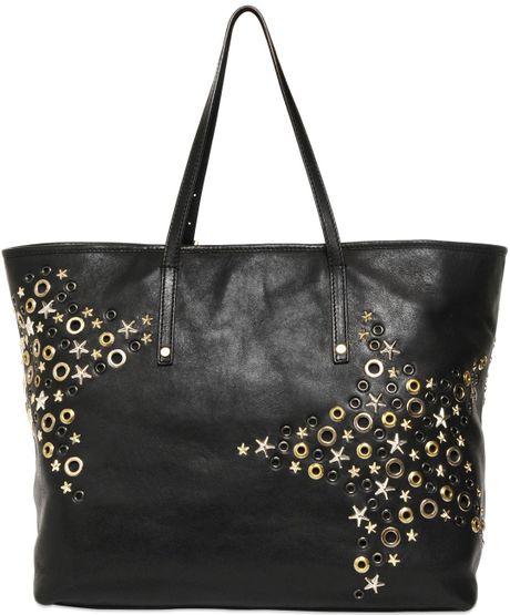 Jimmy Choo Medium Sasha Stars Rivets Leather Bag in Black | Lyst