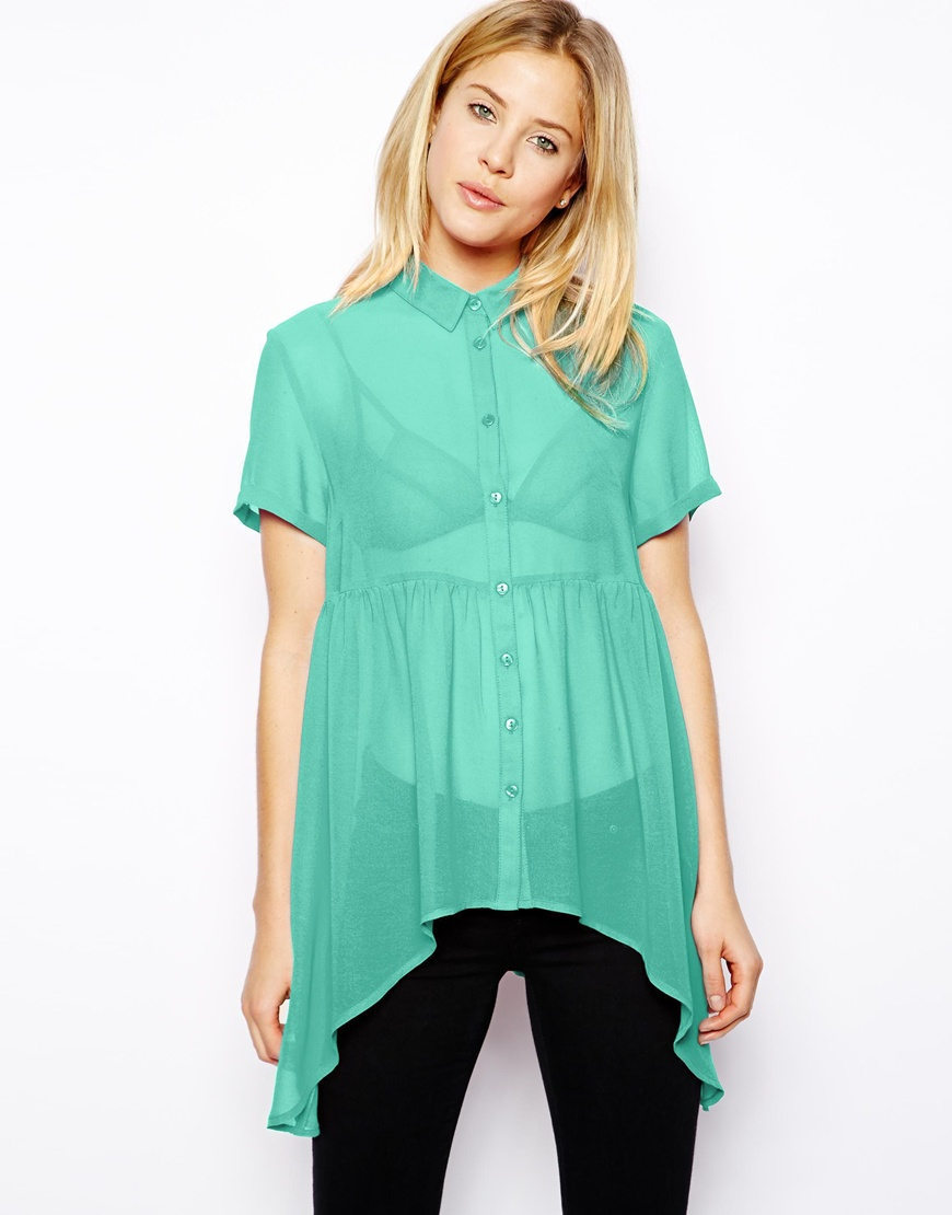 smocked short sleeve blouse