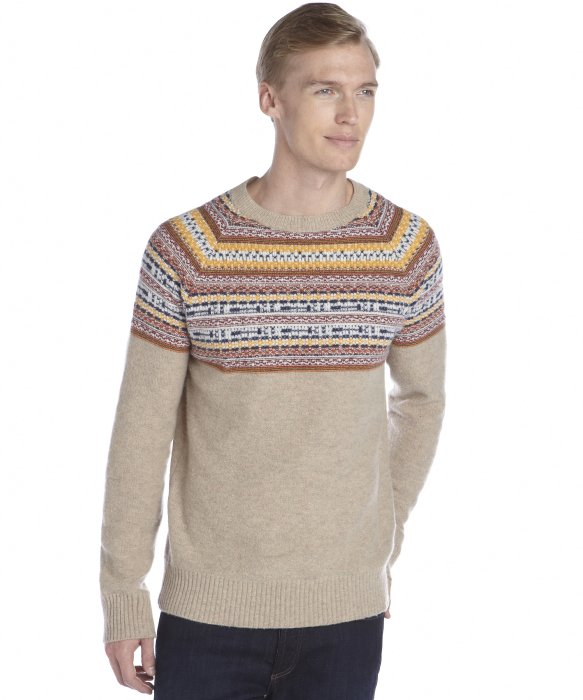 lyst 3rd army beige wool blend kent intarsia lyst 3rd army beige wool blend kent intarsia